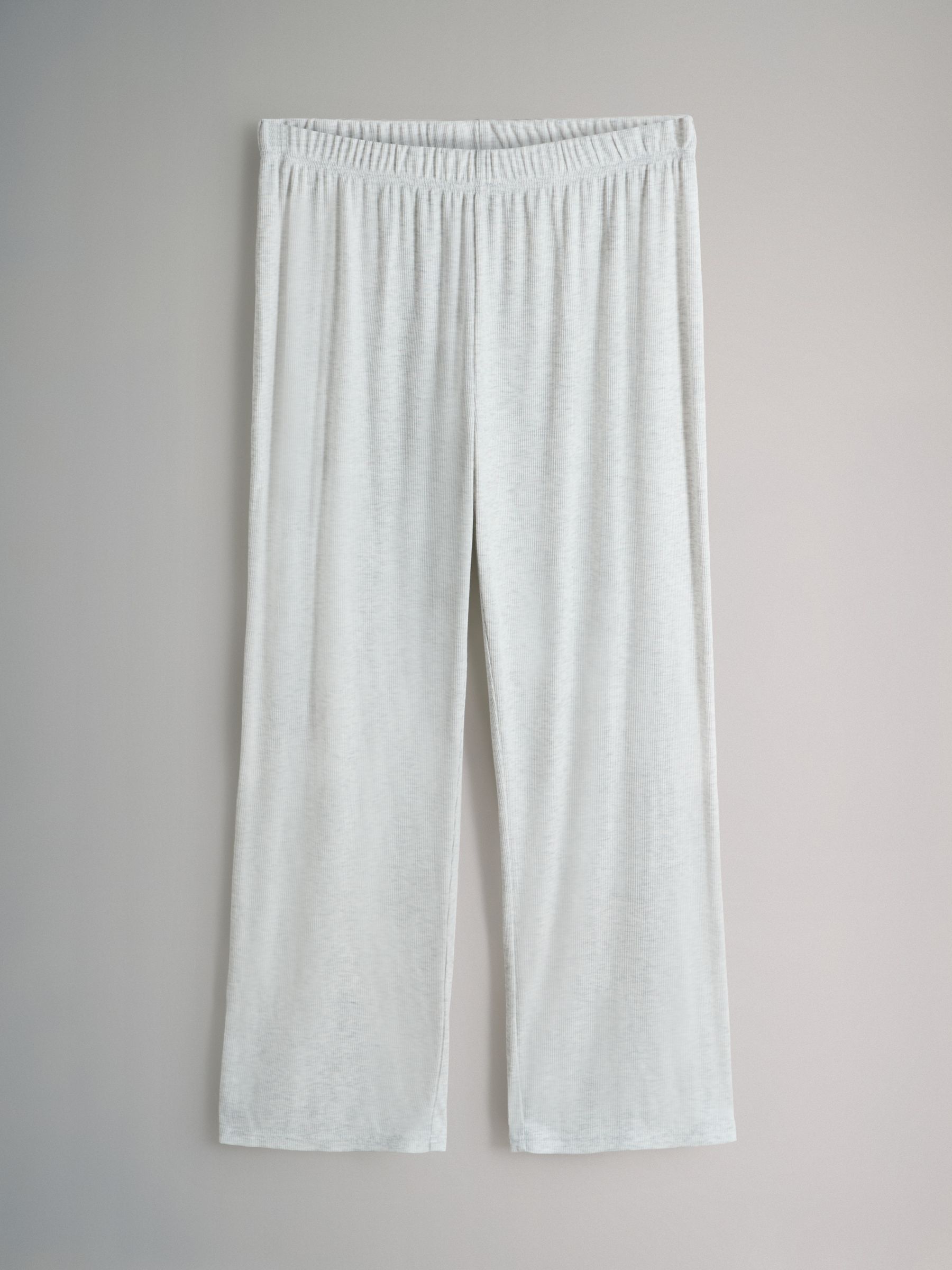 Mink/Grey - 2 Pack Soft Touch Ribbed Long Sleeve Leg Pyjamas - Image 4 of 6