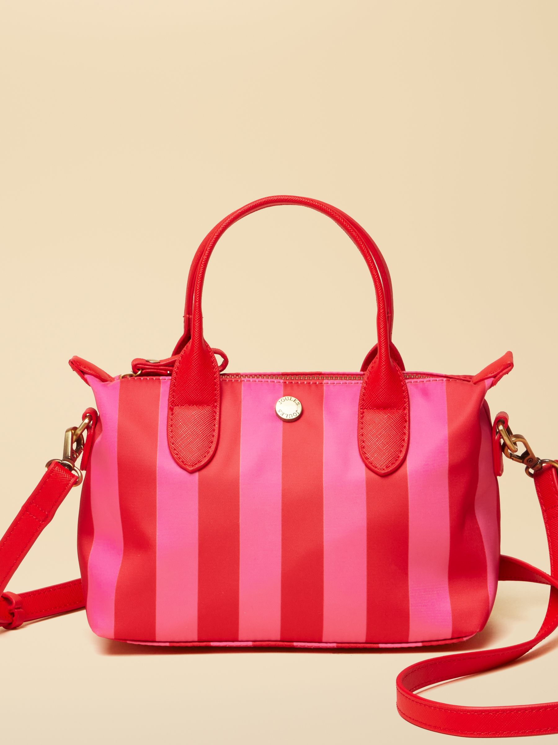 Edie Red & Pink Striped Crossbody Handbag - Image 1 of 8