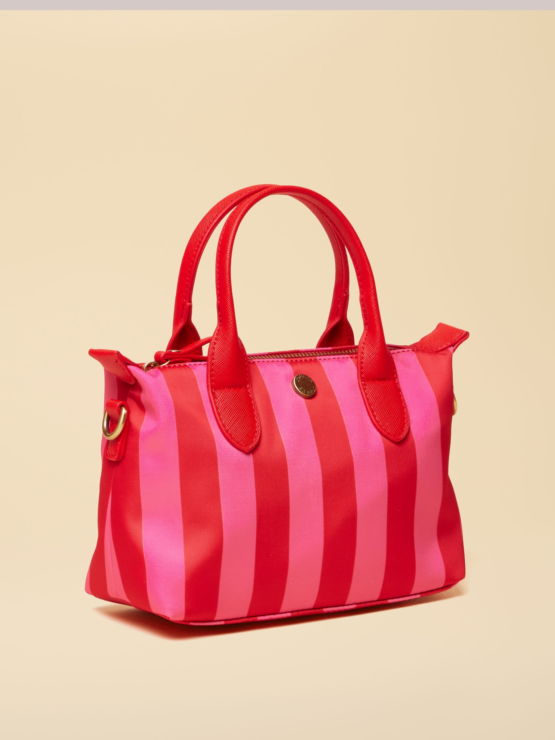 Edie Red & Pink Striped Crossbody Handbag - Image 5 of 8