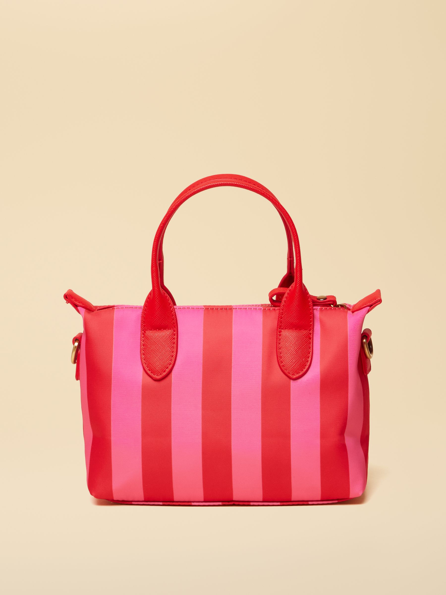 Edie Red & Pink Striped Crossbody Handbag - Image 6 of 8