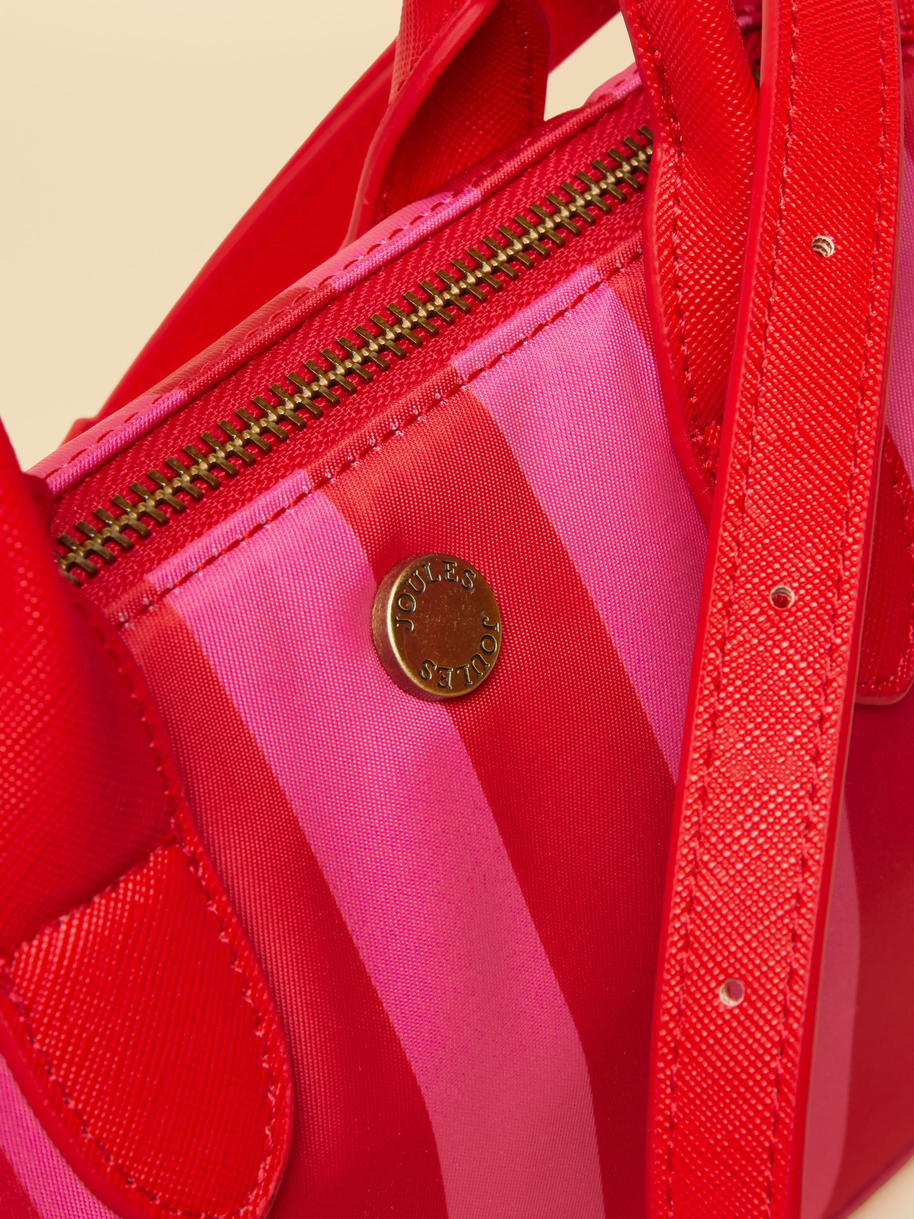Edie Red & Pink Striped Crossbody Handbag - Image 7 of 8