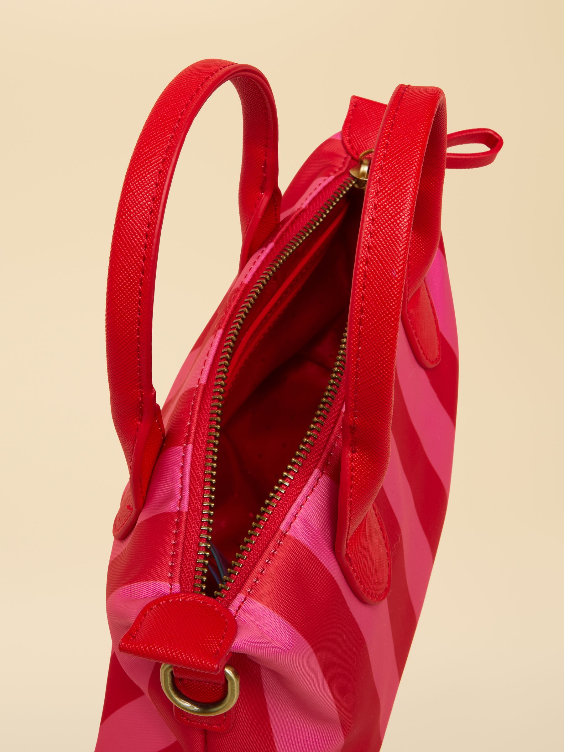 Edie Red & Pink Striped Crossbody Handbag - Image 8 of 8 Edie Red & Pink Striped Crossbody Handbag - Image 8 of 8