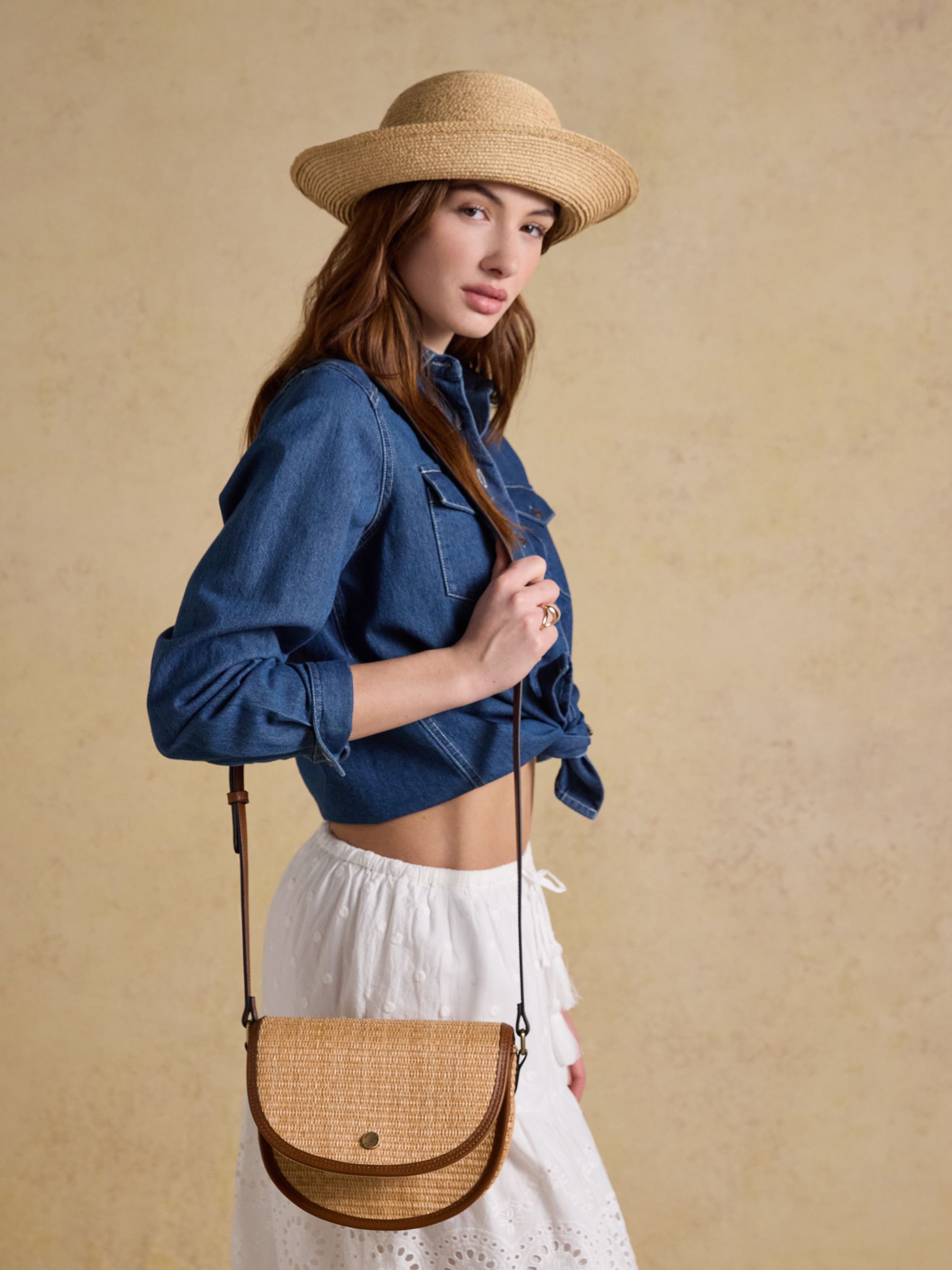 Daphne Neutral Straw Bag - Image 2 of 8