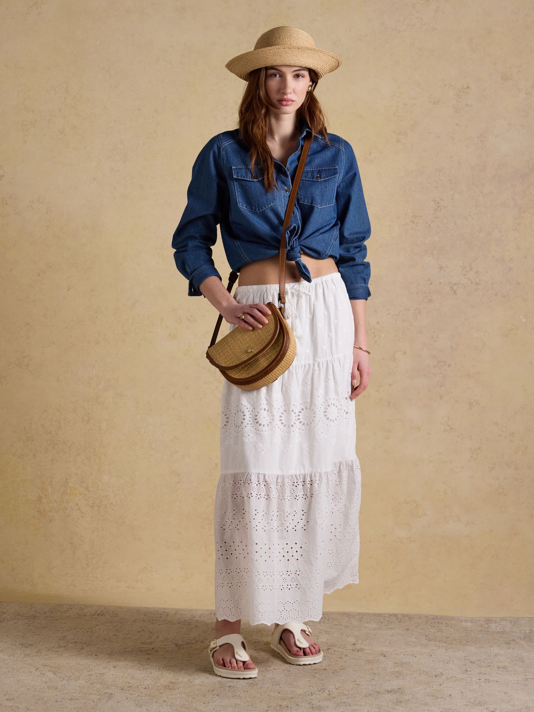 Daphne Neutral Straw Bag - Image 3 of 8