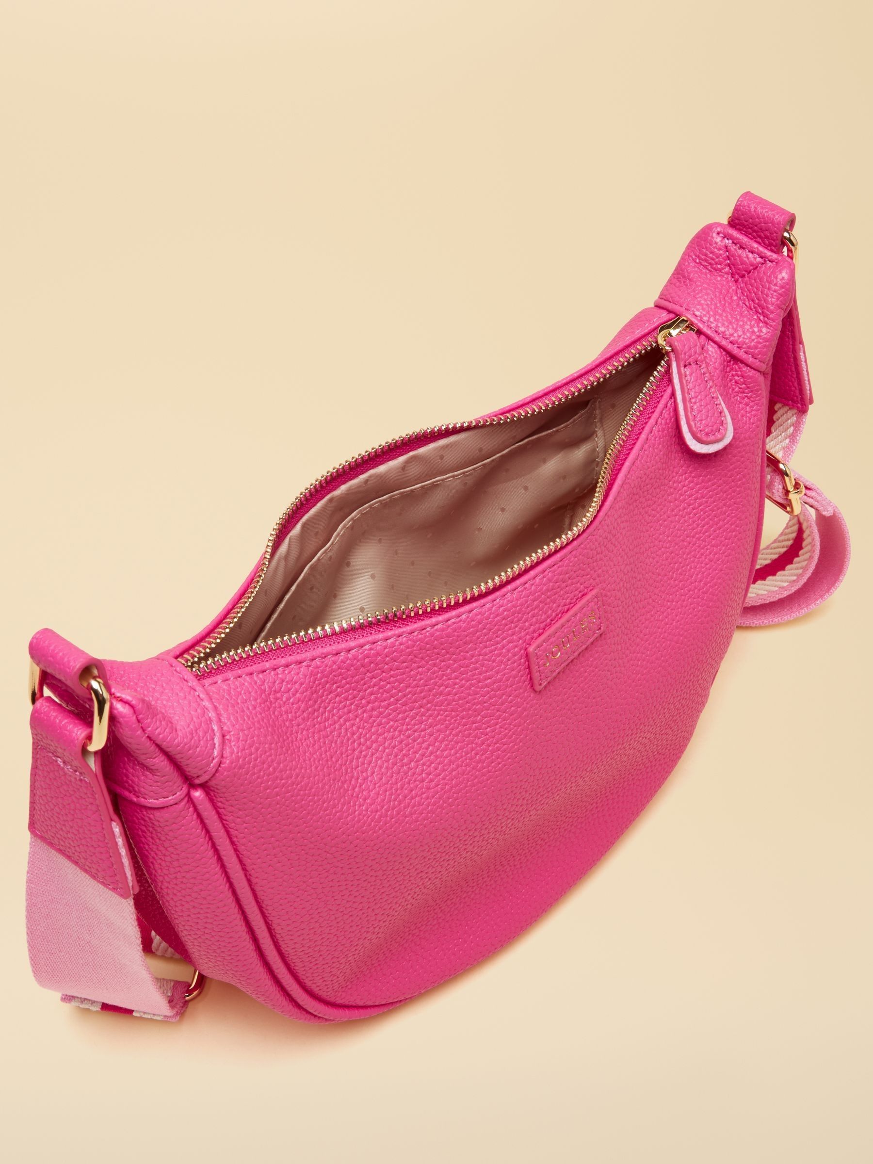 Jade Pink Half Moon Adjustable Cross-Body Bag | Joules
