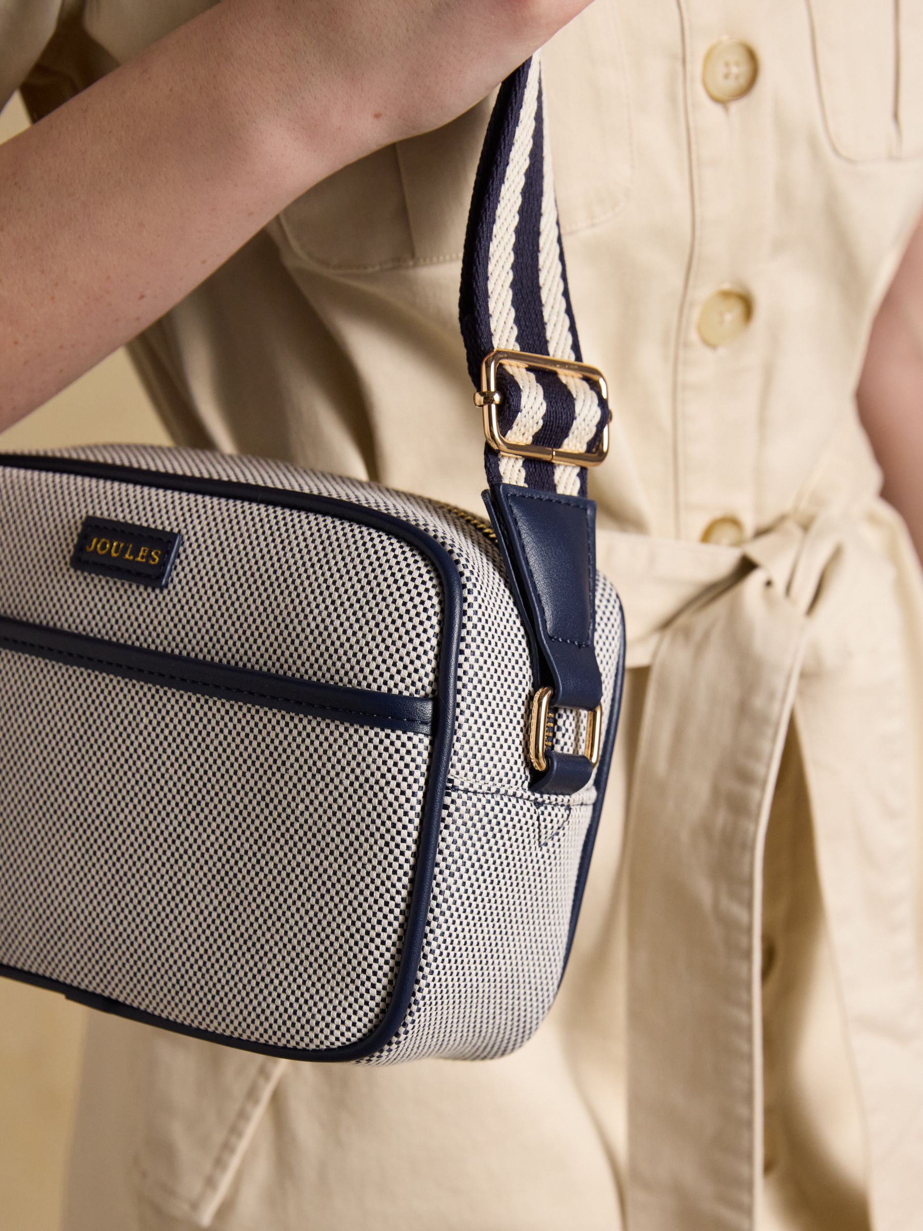 Blair Navy Canvas Cross Body Bag - Image 3 of 8