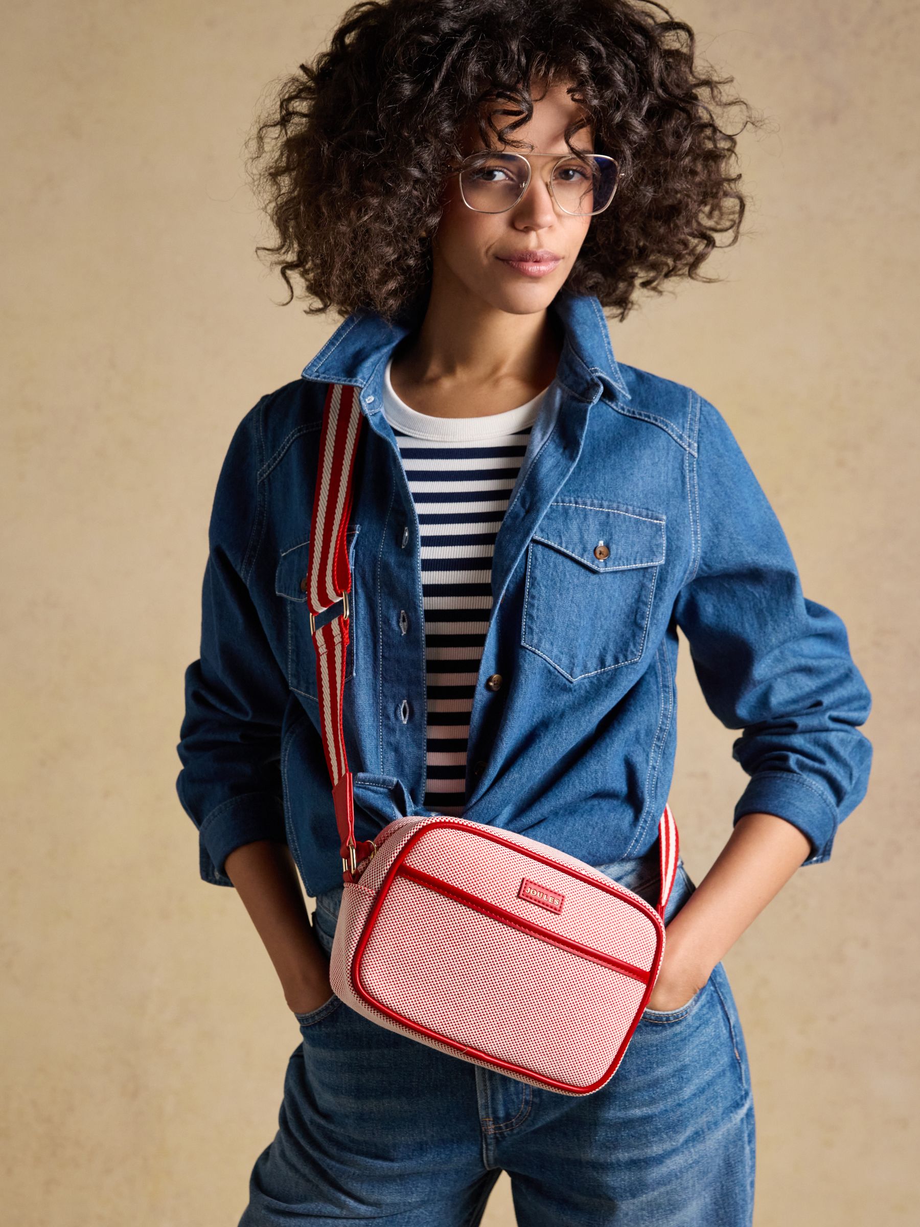 Blair Red Canvas Cross Body Bag - Image 2 of 8 Blair Red Canvas Cross Body Bag - Image 2 of 8