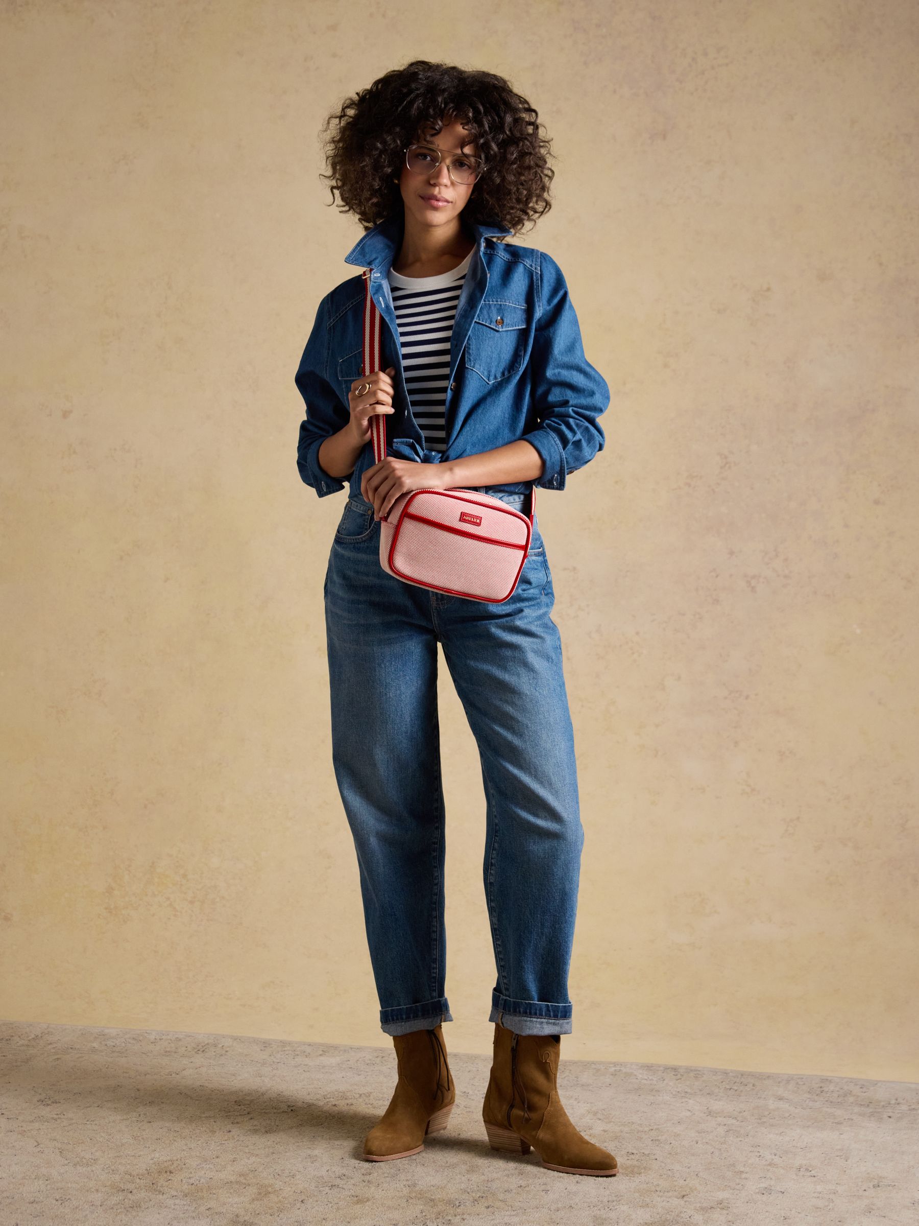 Blair Red Canvas Cross Body Bag - Image 3 of 8