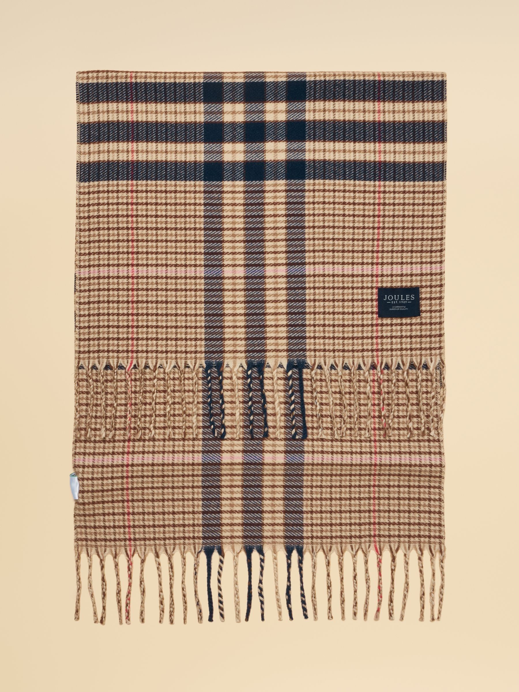 Langtree Neutral & Navy Large Scarf - Image 6 of 7