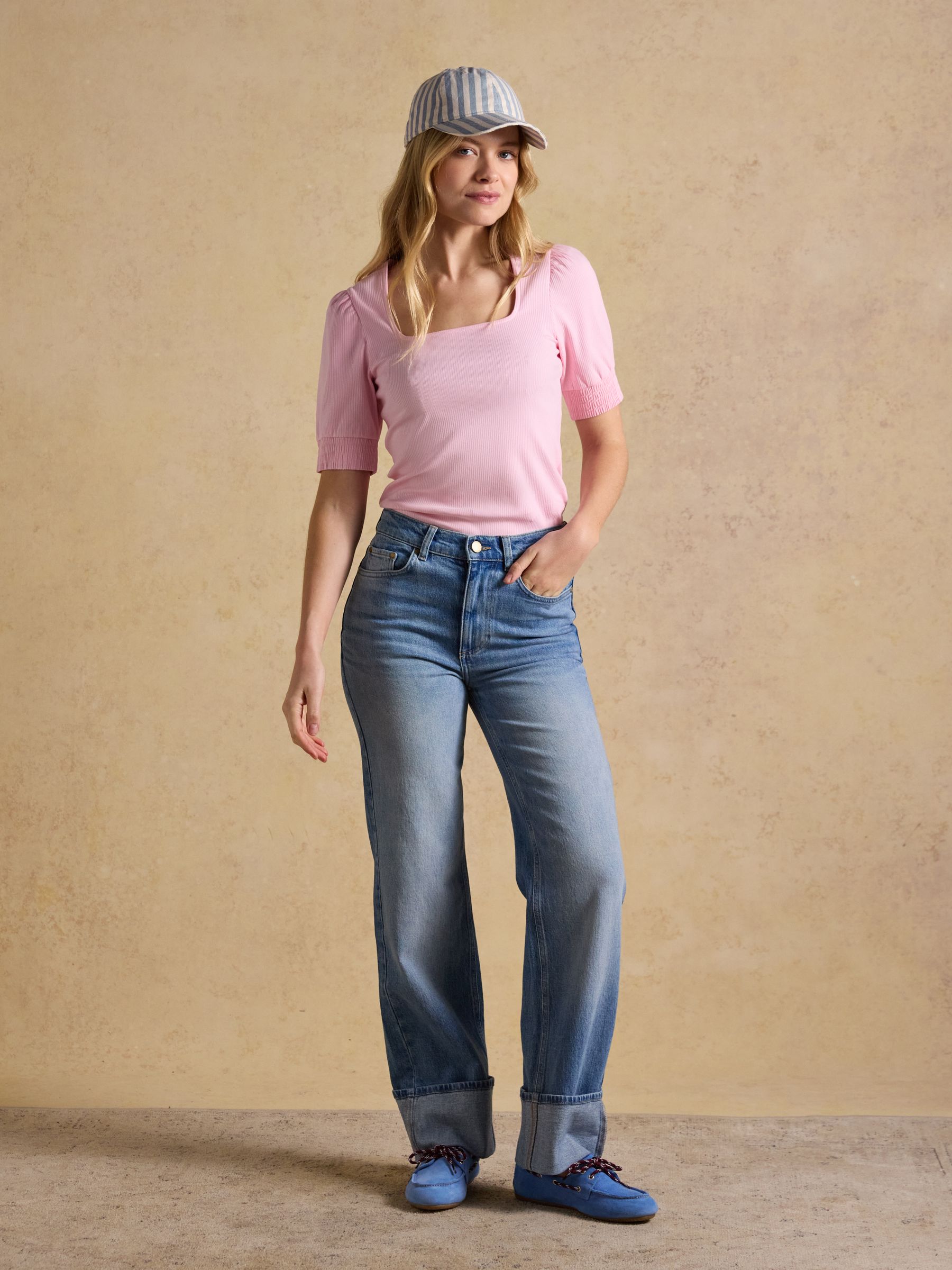 Daley Stripe Blue Ecru Baseball Cap - Image 2 of 8