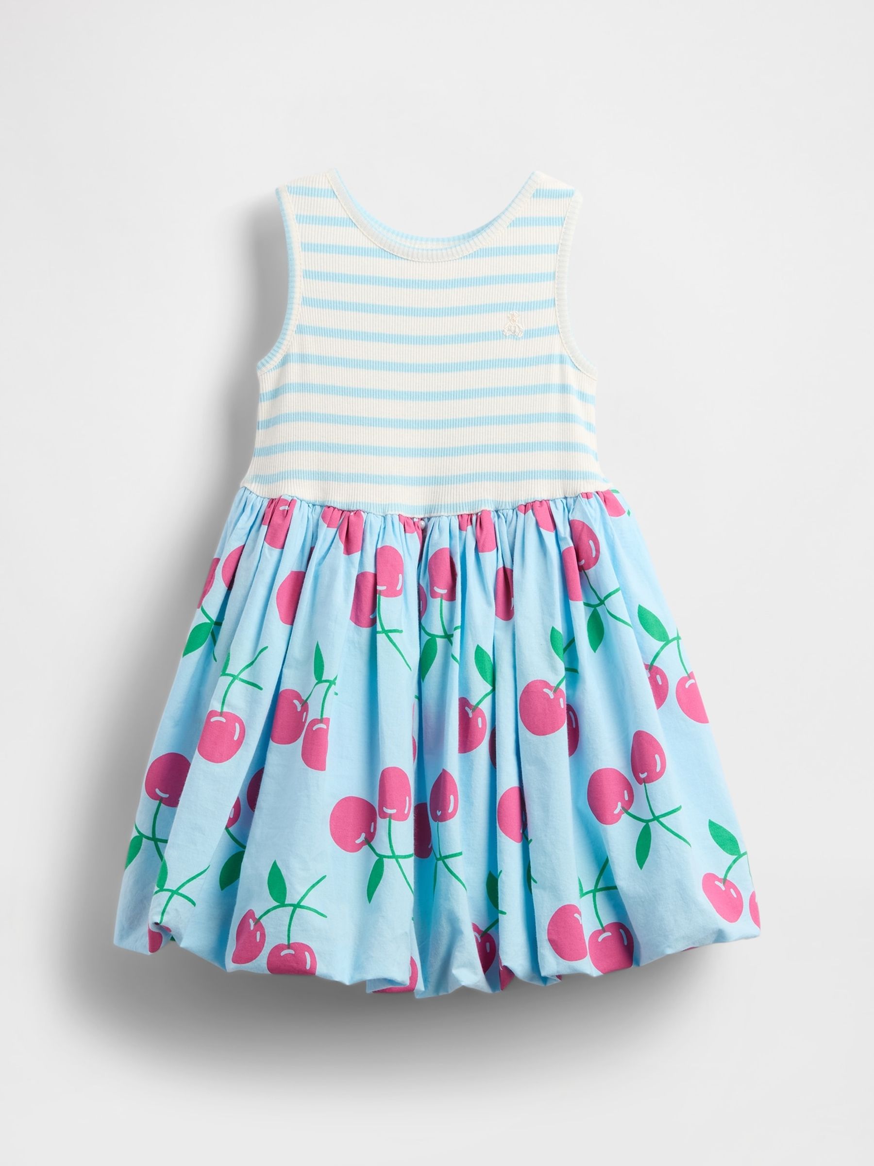 Blue Round Neck Bubble Dress (6mths-5yrs) - Image 2 of 3