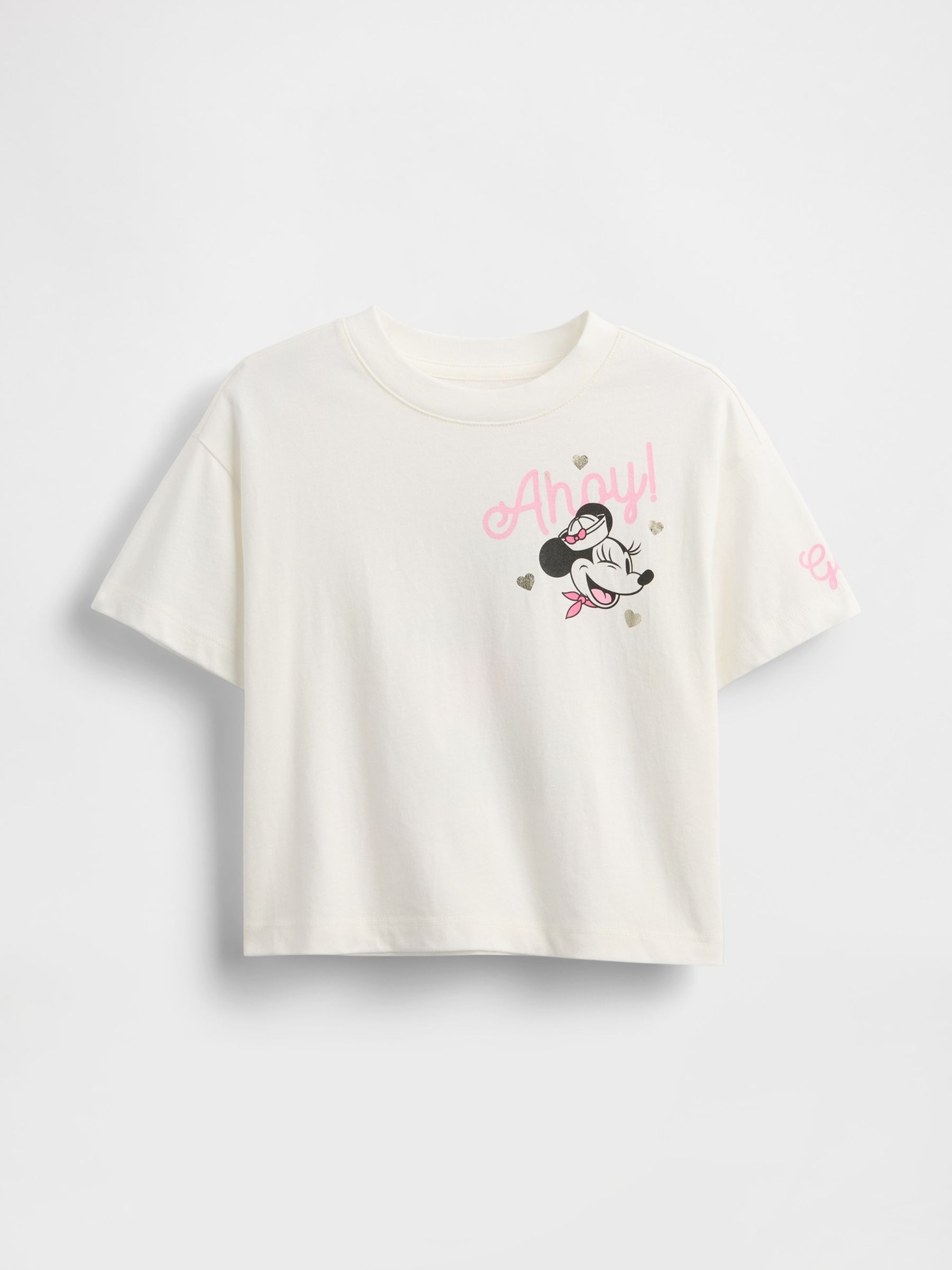 White Minnie Mouse Disney Relaxed Graphic Short Sleeve T-Shirt (6mths-5yrs) - Image 1 of 2