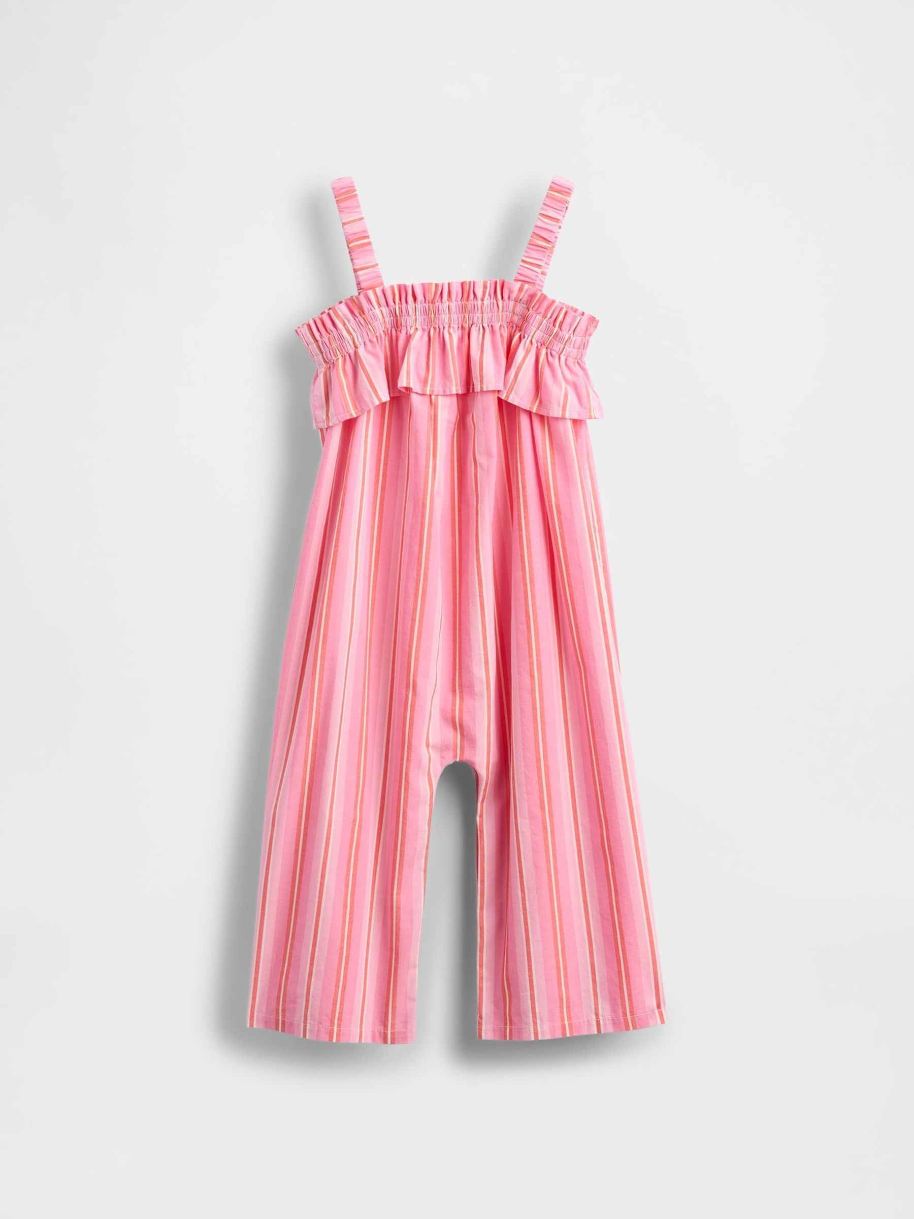 Pink Poplin Square Neck Ruffle Jumpsuit (6mths-5yrs) - Image 3 of 3
