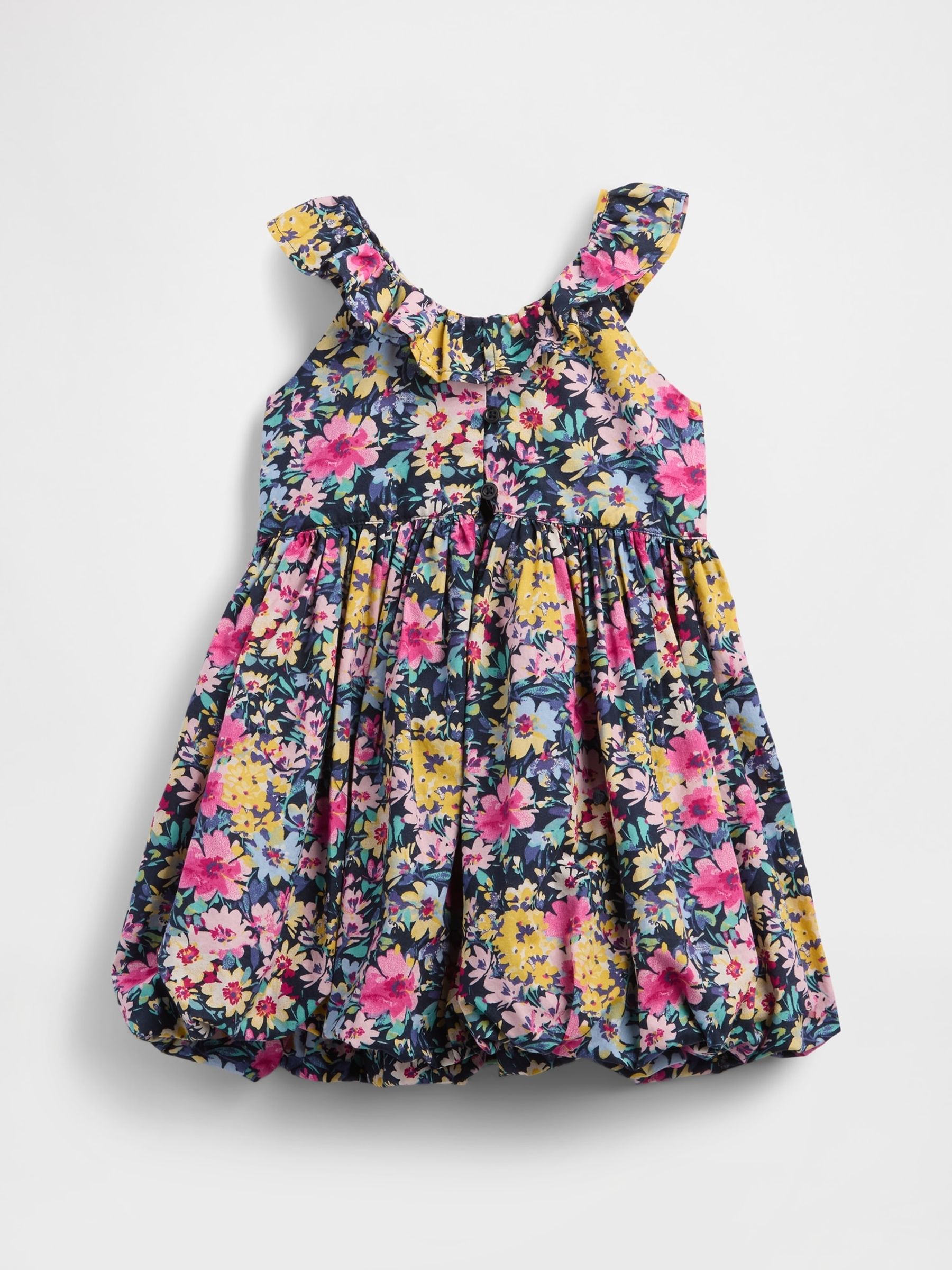 Floral Black Ruffle-Neck Bubble Dress (6mths-5yrs) - Image 3 of 3
