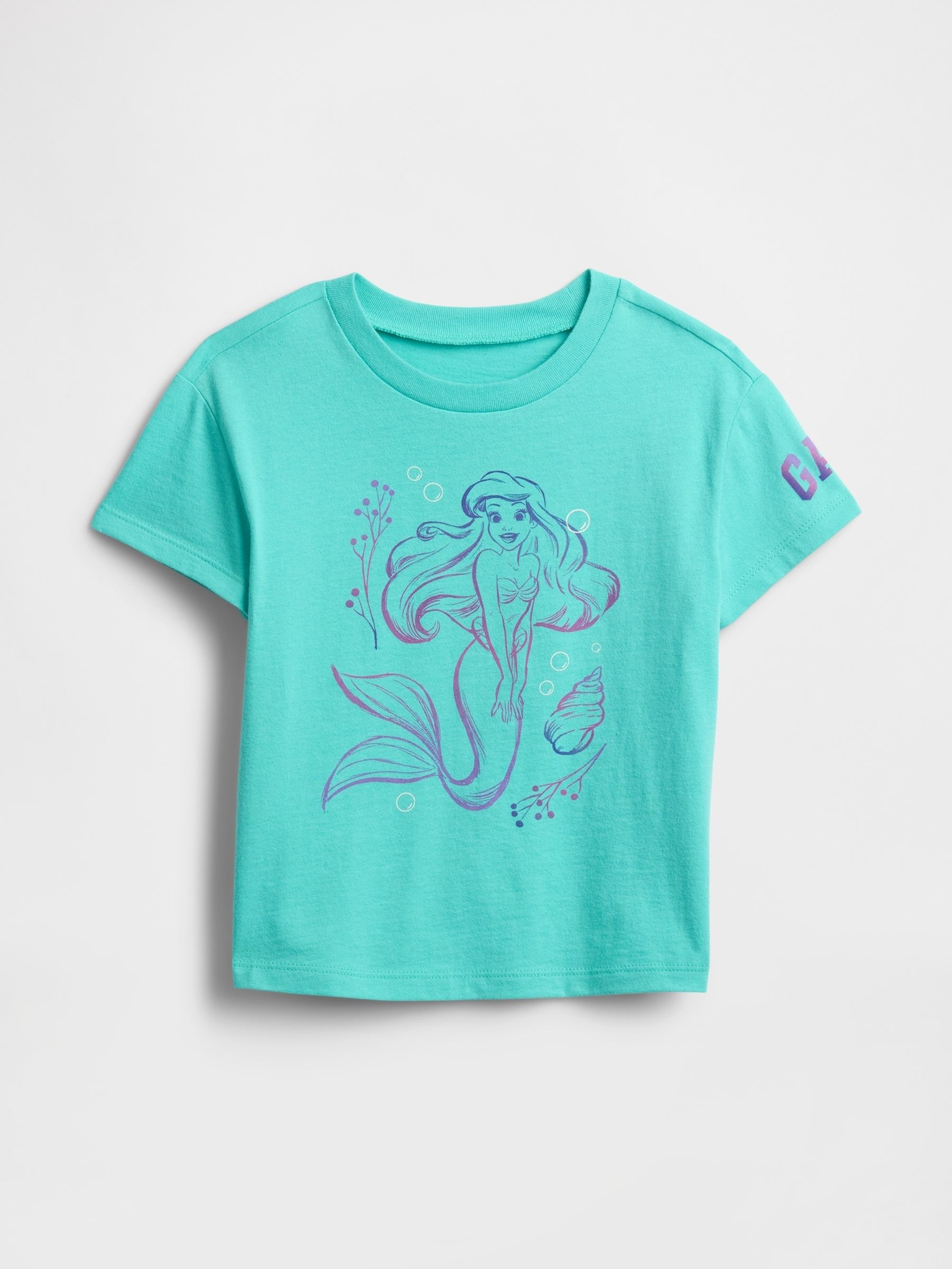 Aqua Blue Ariel Disney Graphic Short Sleeve T-Shirt (6mths-5yrs) - Image 1 of 3