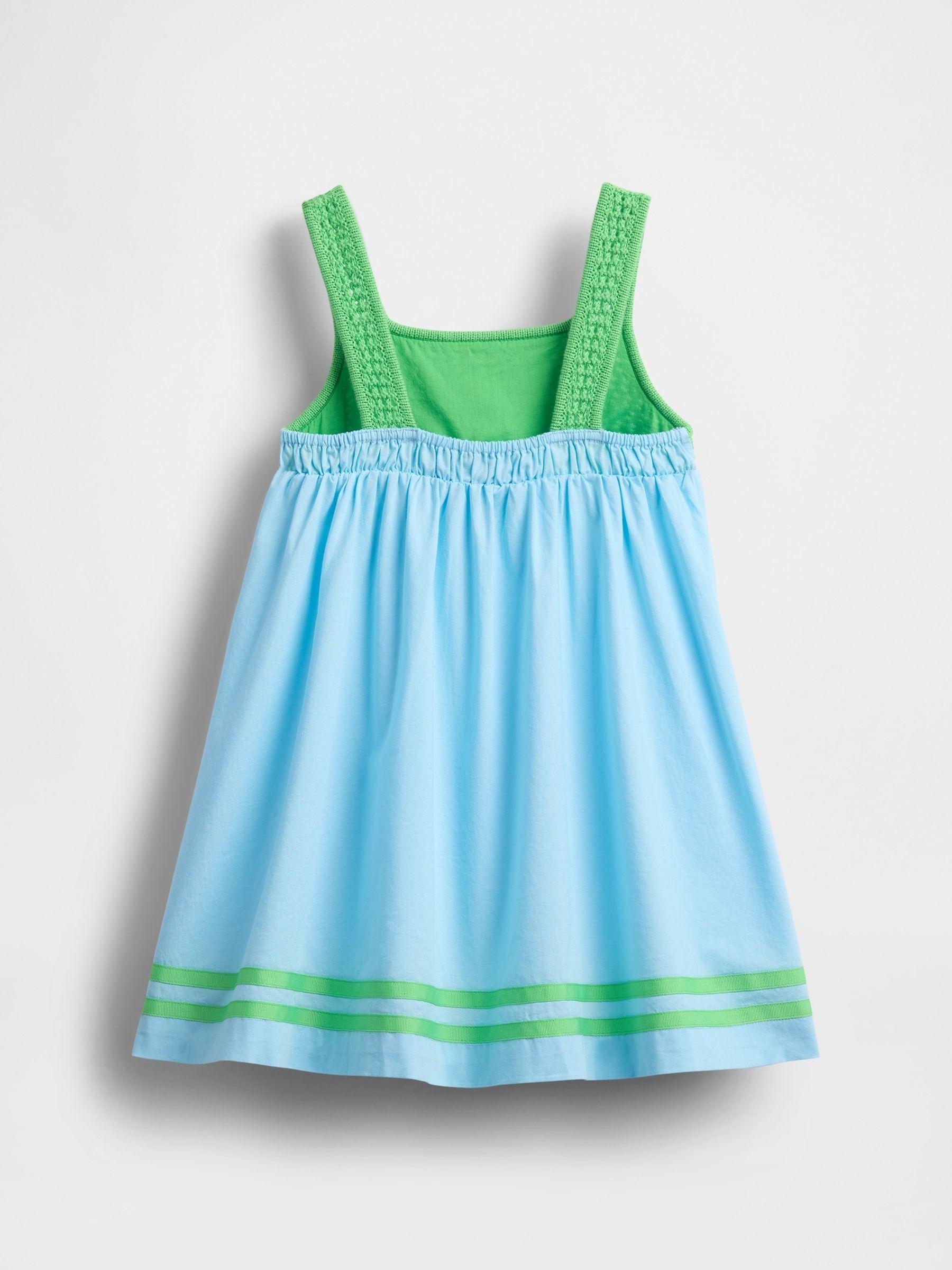 Blue/Green Crochet-Yoke Dress (6mths-5yrs) - Image 3 of 3