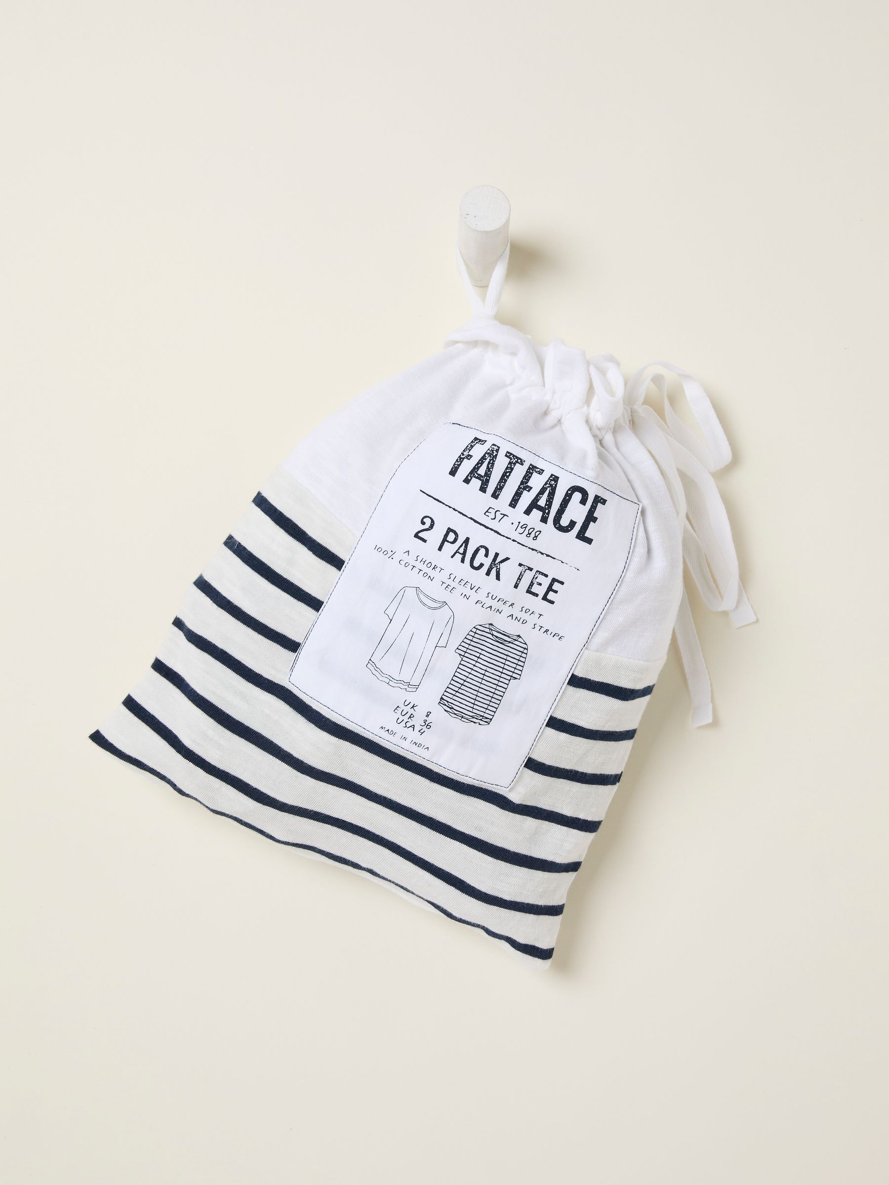 Natalie Ivory/Navy 2 Pack Stripe T Shirt - Image 10 of 10