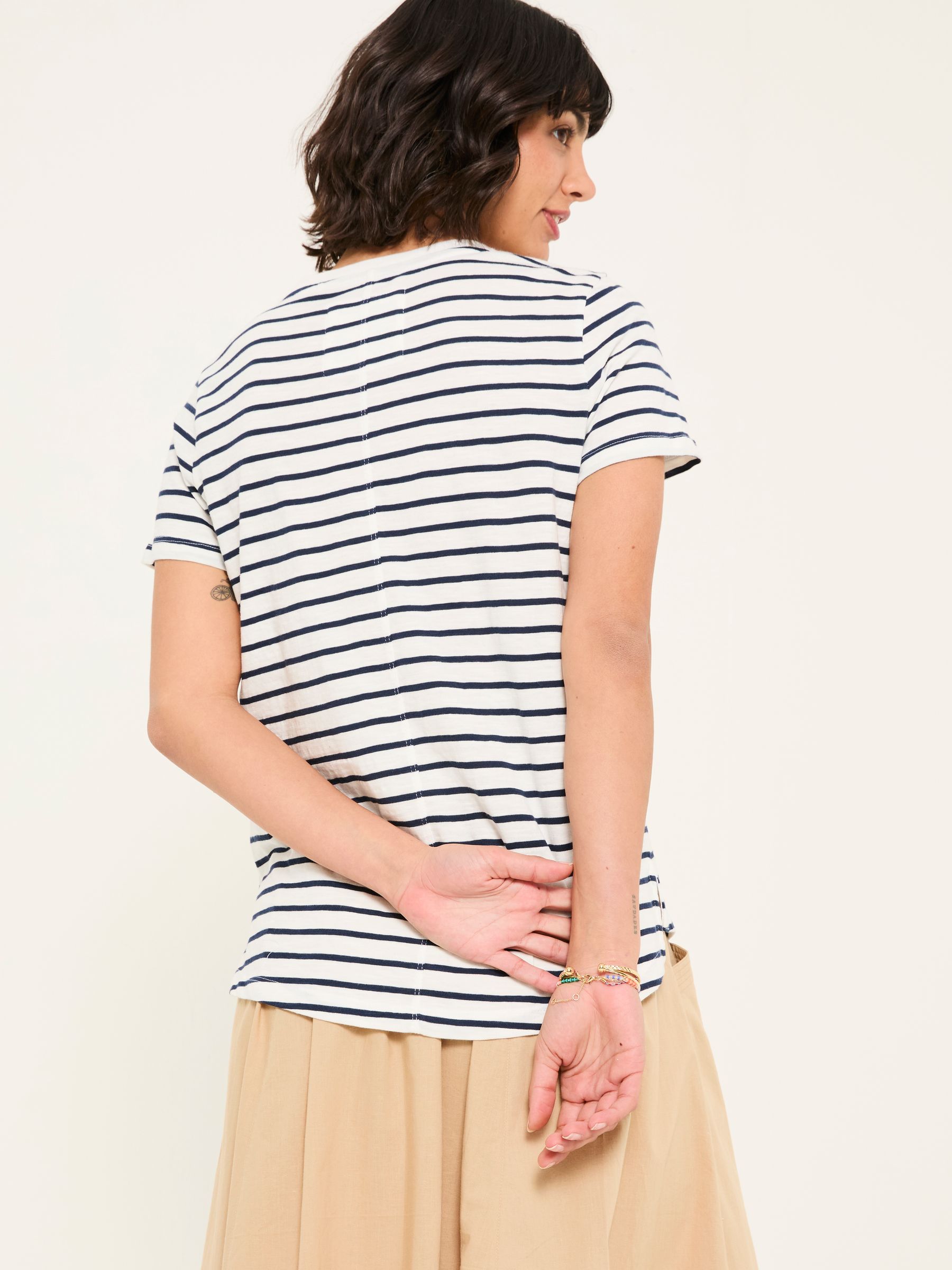 Natalie Ivory/Navy 2 Pack Stripe T Shirt - Image 3 of 10
