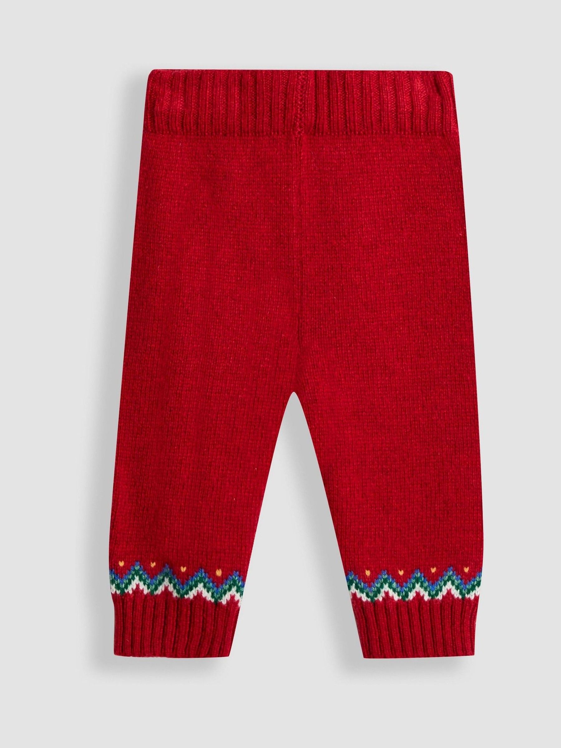 Red Reindeer 2-Piece Christmas Fair Isle Jumper & Leggings Set - Image 5 of 6