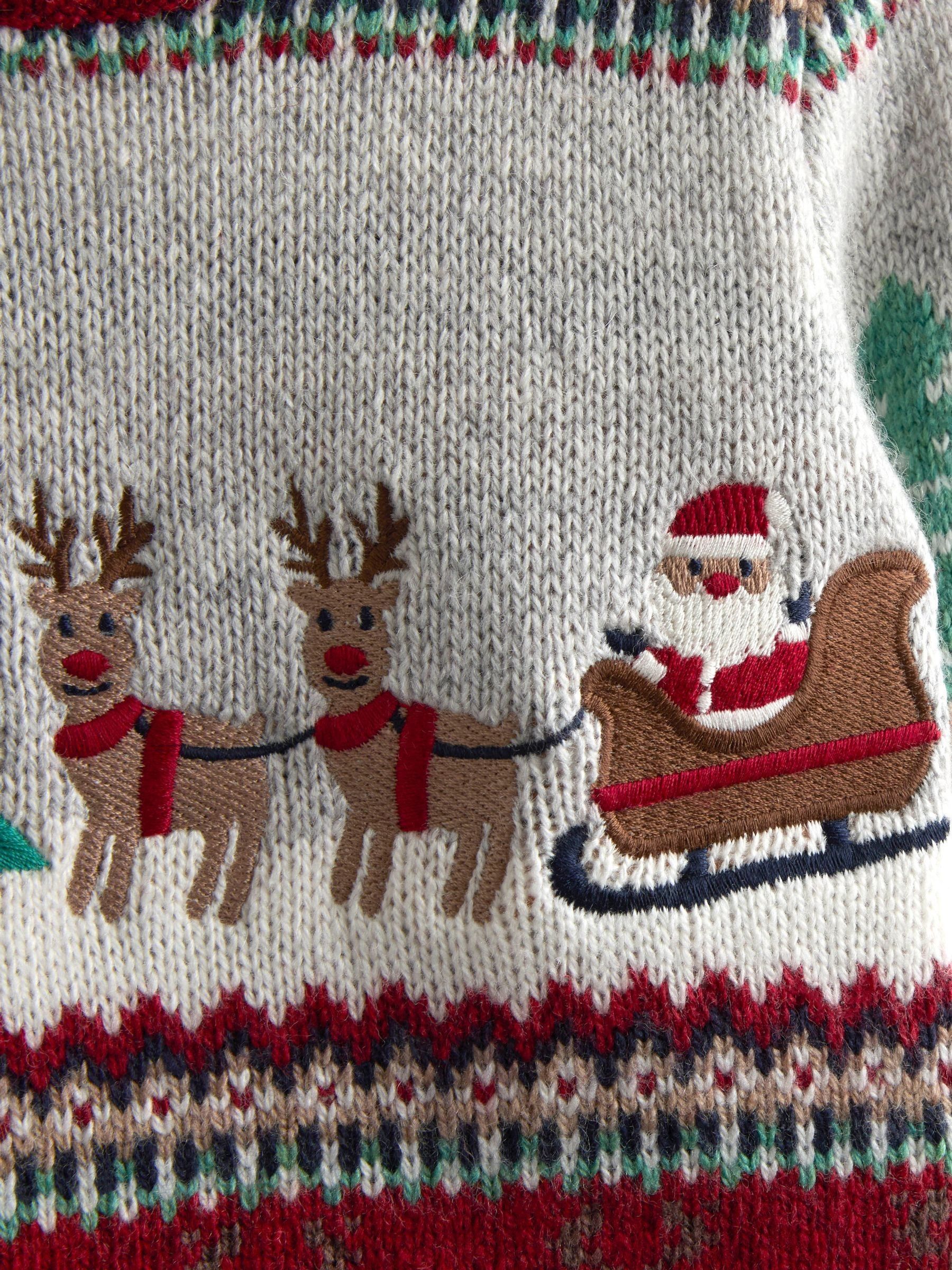 Burgundy Red 2-Piece Christmas Fair Isle Jumper & Leggings Set - Image 2 of 6