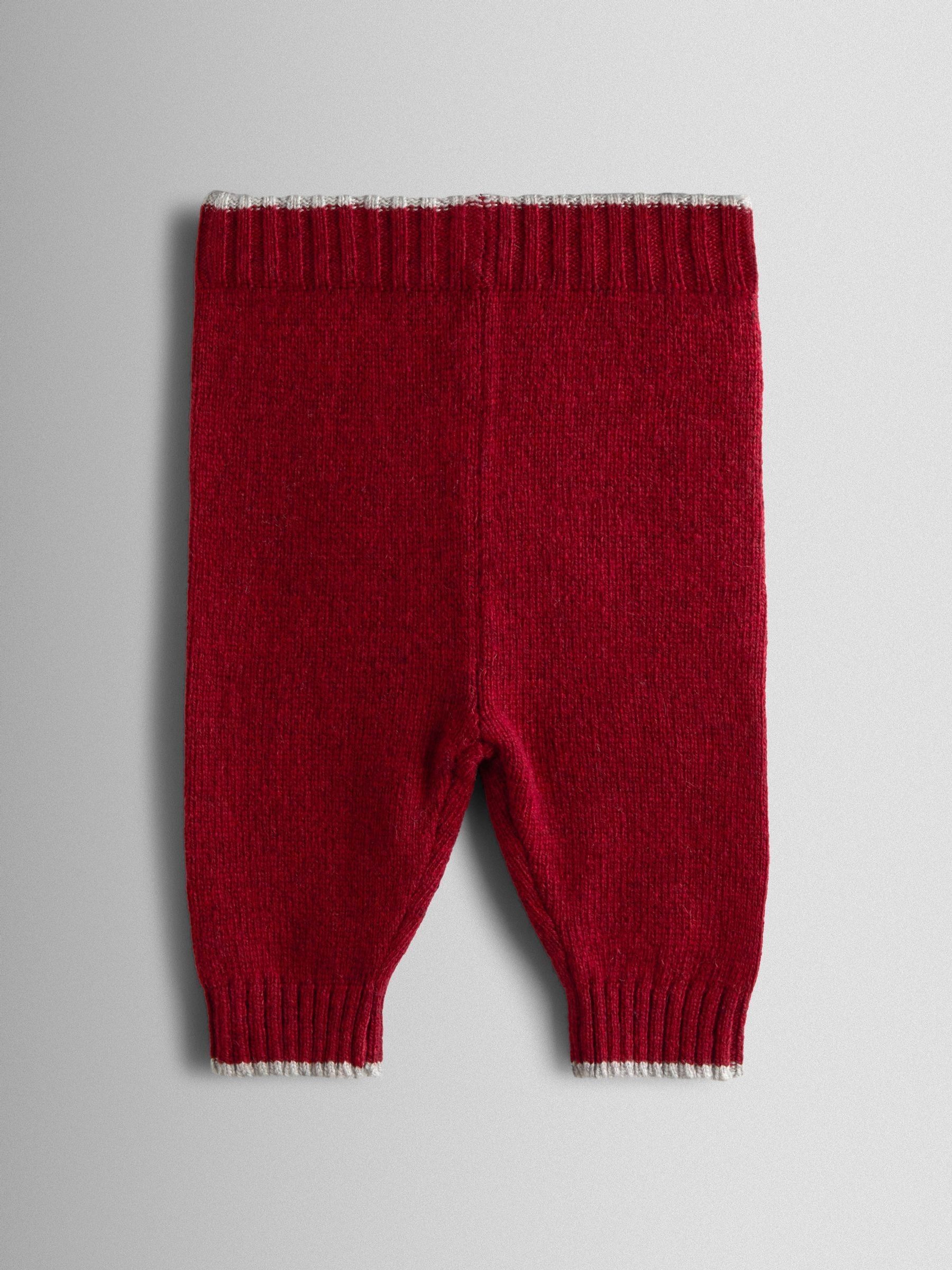 Burgundy Red 2-Piece Christmas Fair Isle Jumper & Leggings Set - Image 5 of 6