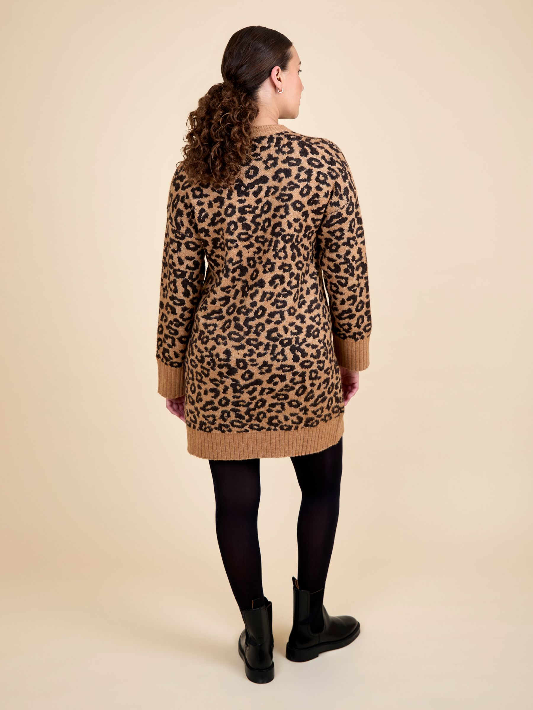 Brown Animal Maternity Shift Mini Knitted Dress - Image 3 of 4