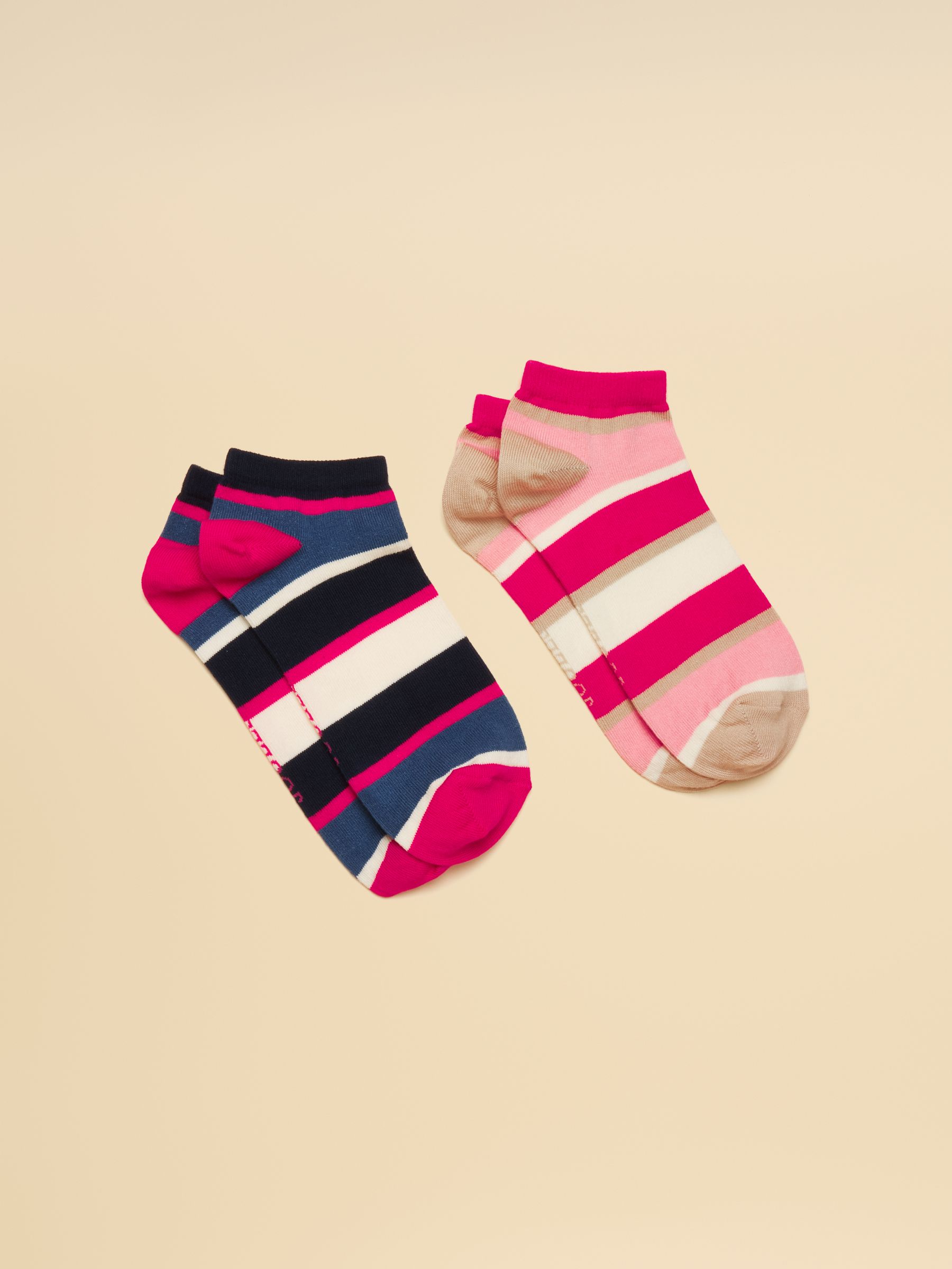 Women's Rilla Pink Blue Trainer Socks 2 Pack (size 4-8) - Image 1 of 3