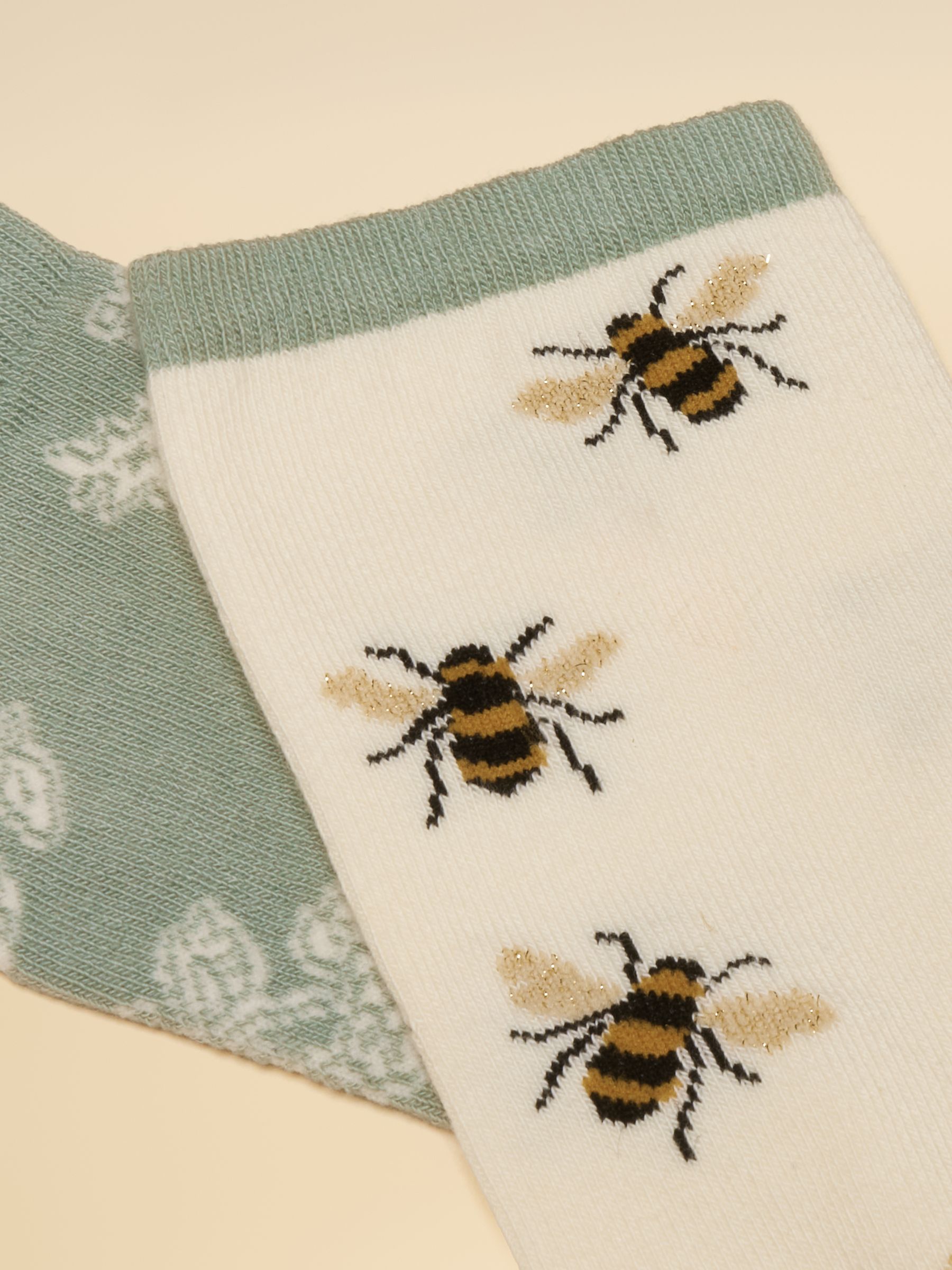 Women's Everyday White & Green Socks 2 Pack (size 4-8) - Image 2 of 3