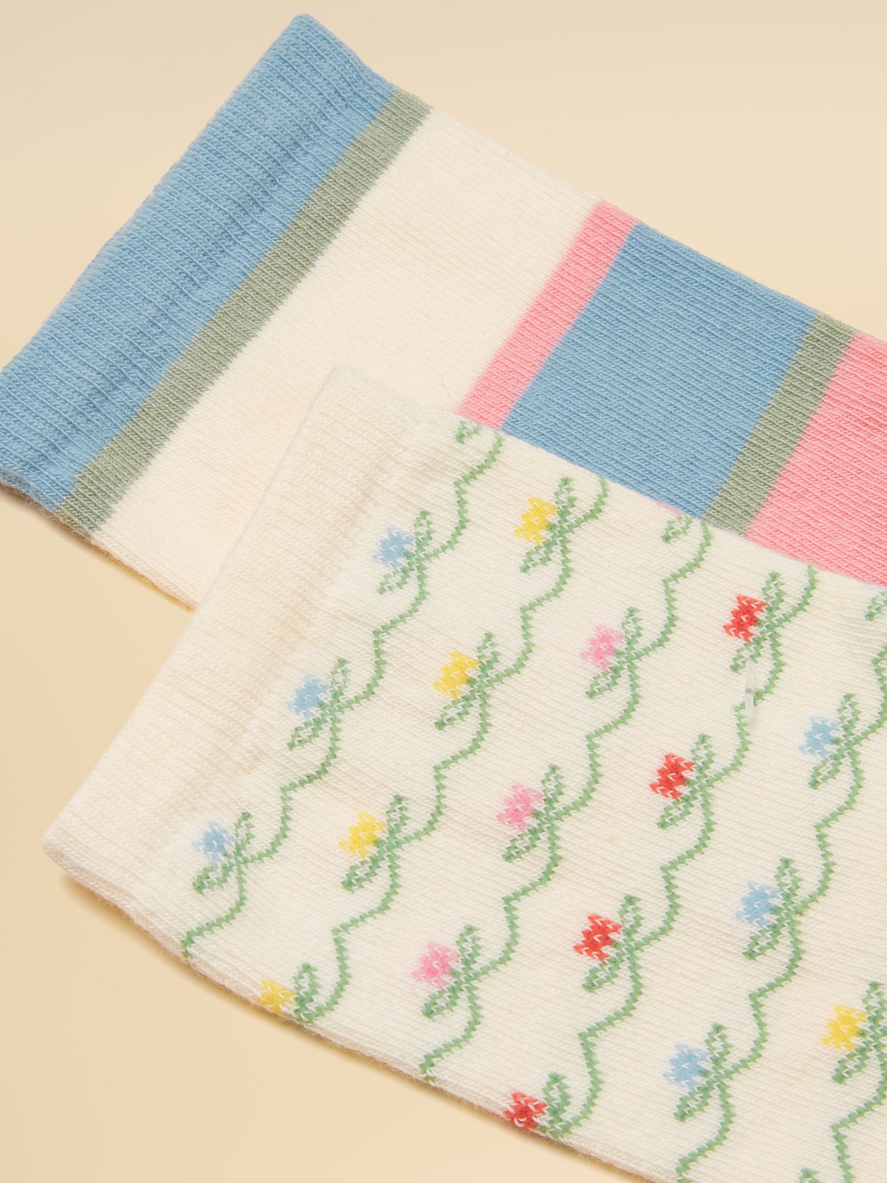 Women's Everyday Blue Ecru Socks 2 Pack (size 4-8) - Image 2 of 3