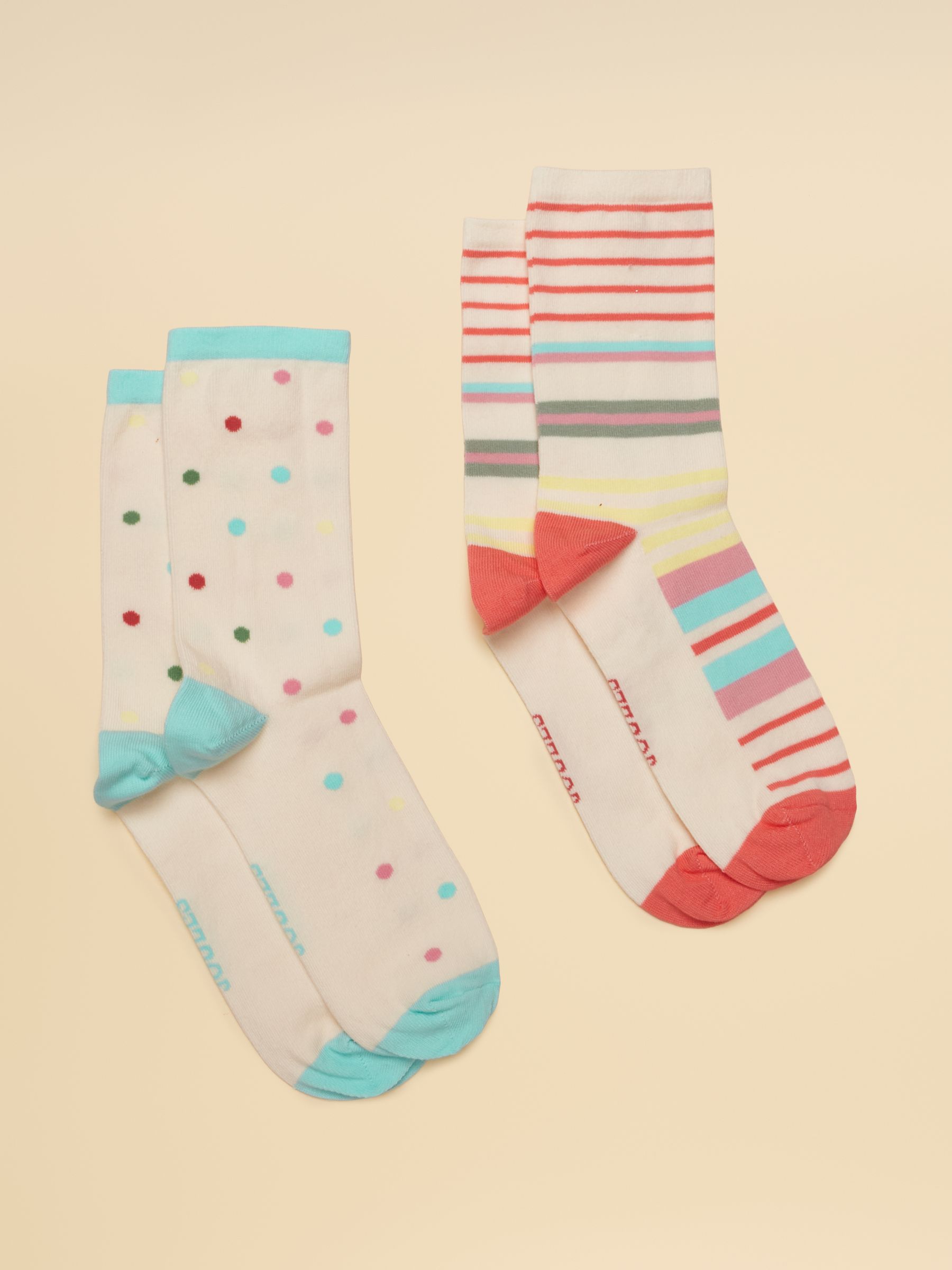 Women's Everyday Multi Ecru Socks 2 Pack (size 4-8) - Image 1 of 3