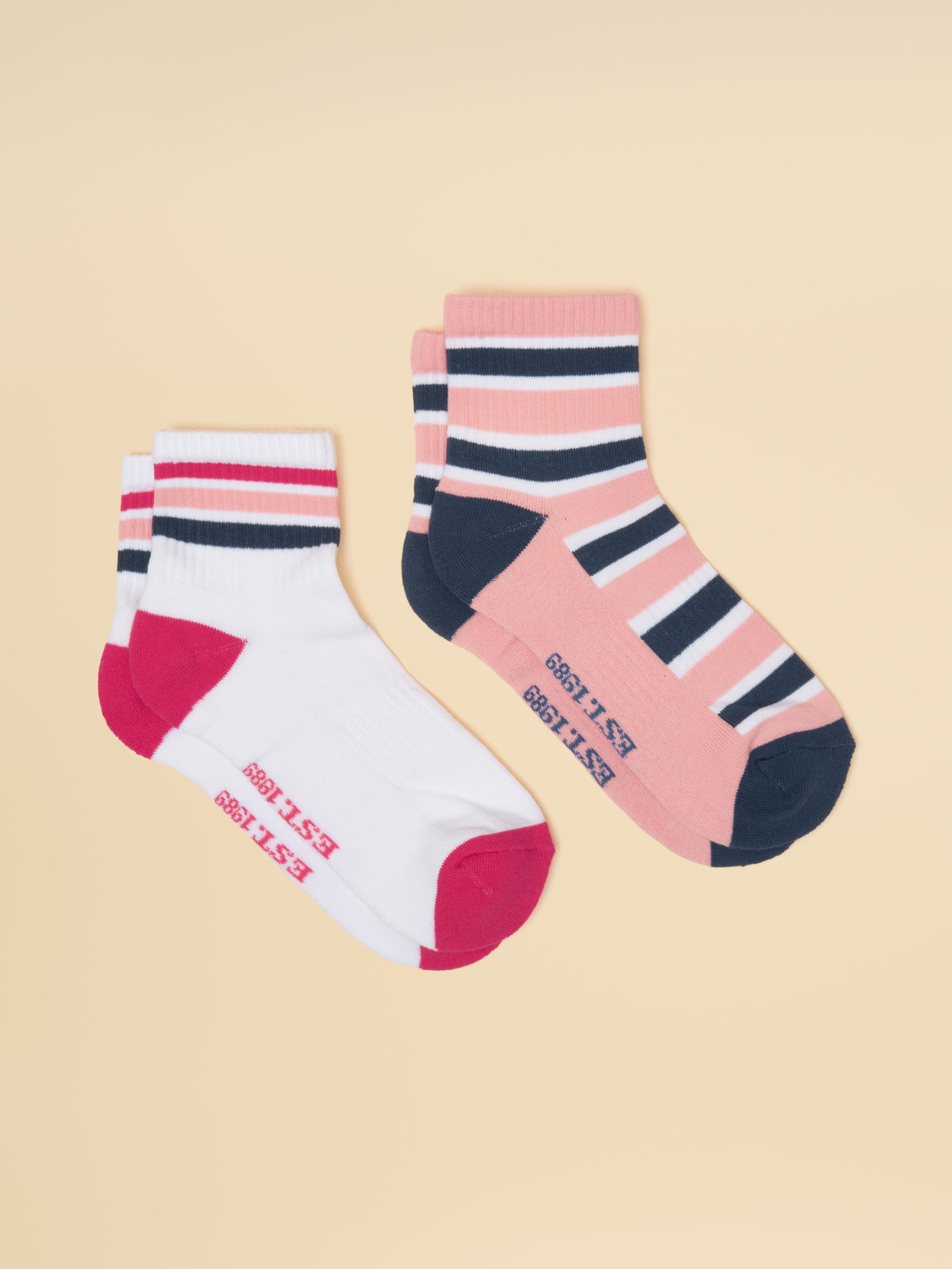 Volley Pink Blue 2 Pack Tennis Sock - Image 1 of 3