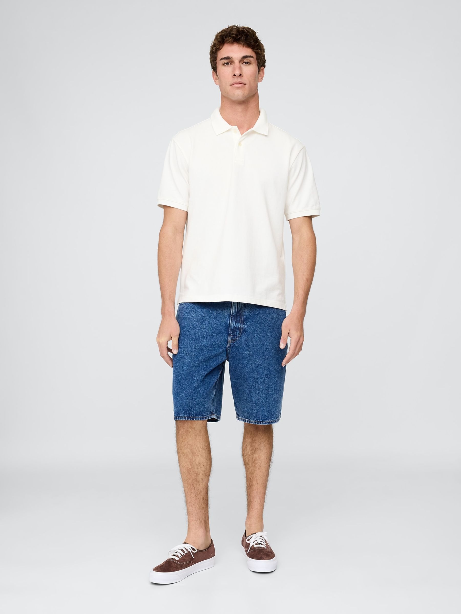 White Cotton Pique Short Sleeve Polo Shirt - Image 3 of 5