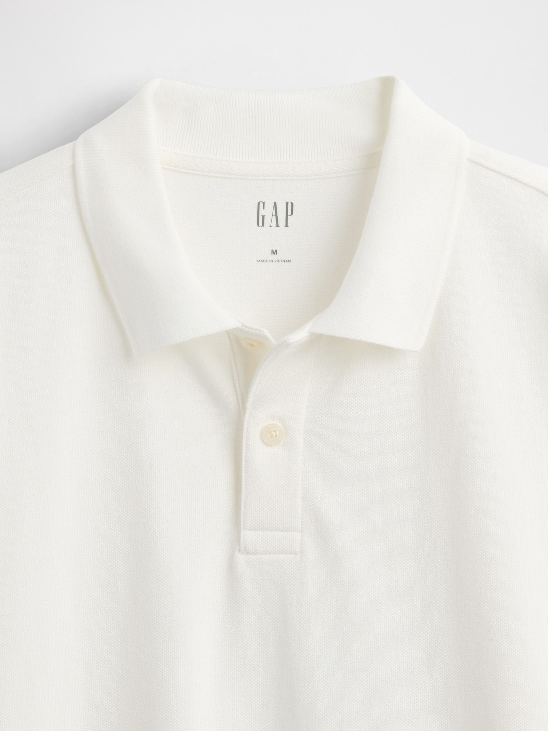 White Cotton Pique Short Sleeve Polo Shirt - Image 5 of 5
