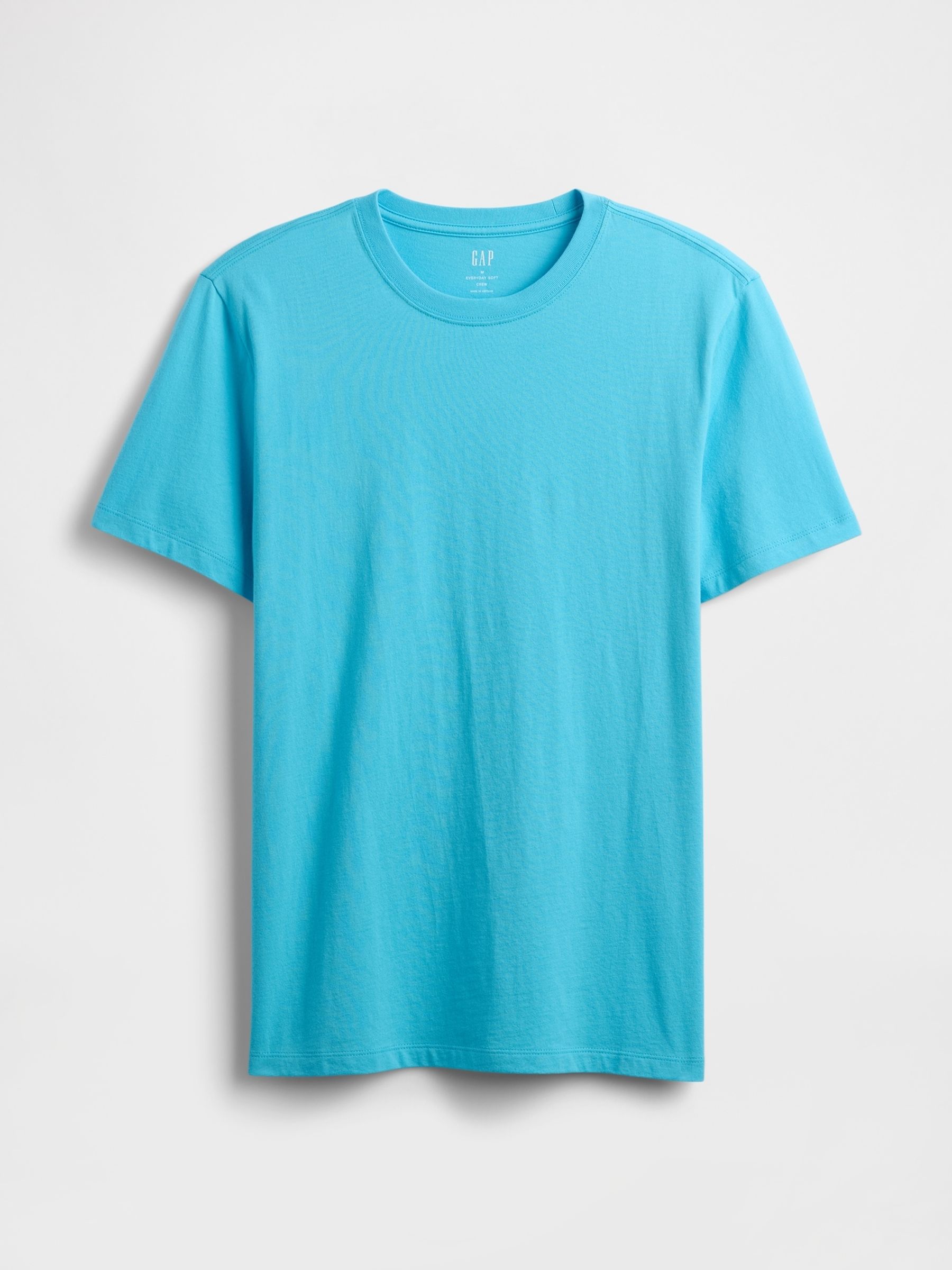 Bright Blue Short Sleeve Everyday 100% Cotton Crew Neck T-Shirt - Image 4 of 5