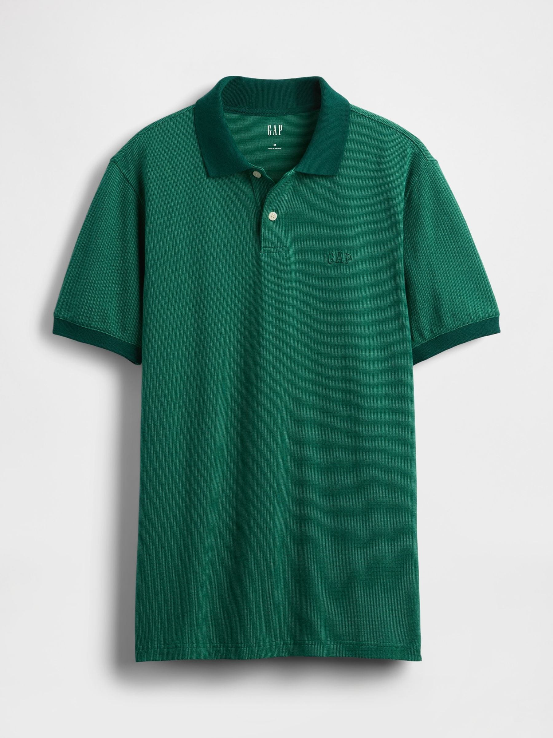 Green Pique Logo 100% Cotton Short Sleeve Polo Shirt - Image 4 of 5