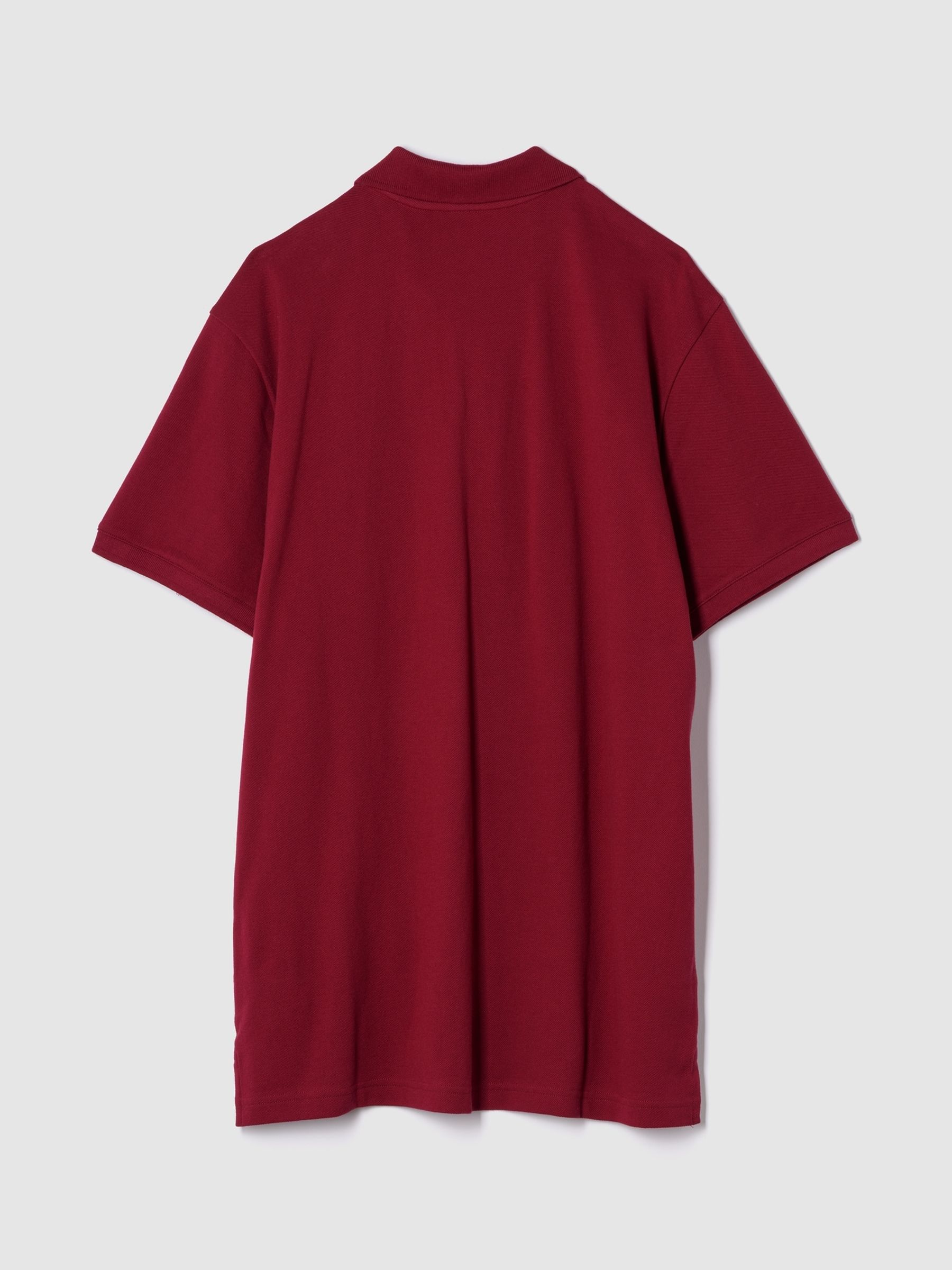Burgundy Pique Logo 100% Cotton Short Sleeve Polo Shirt - Image 2 of 2
