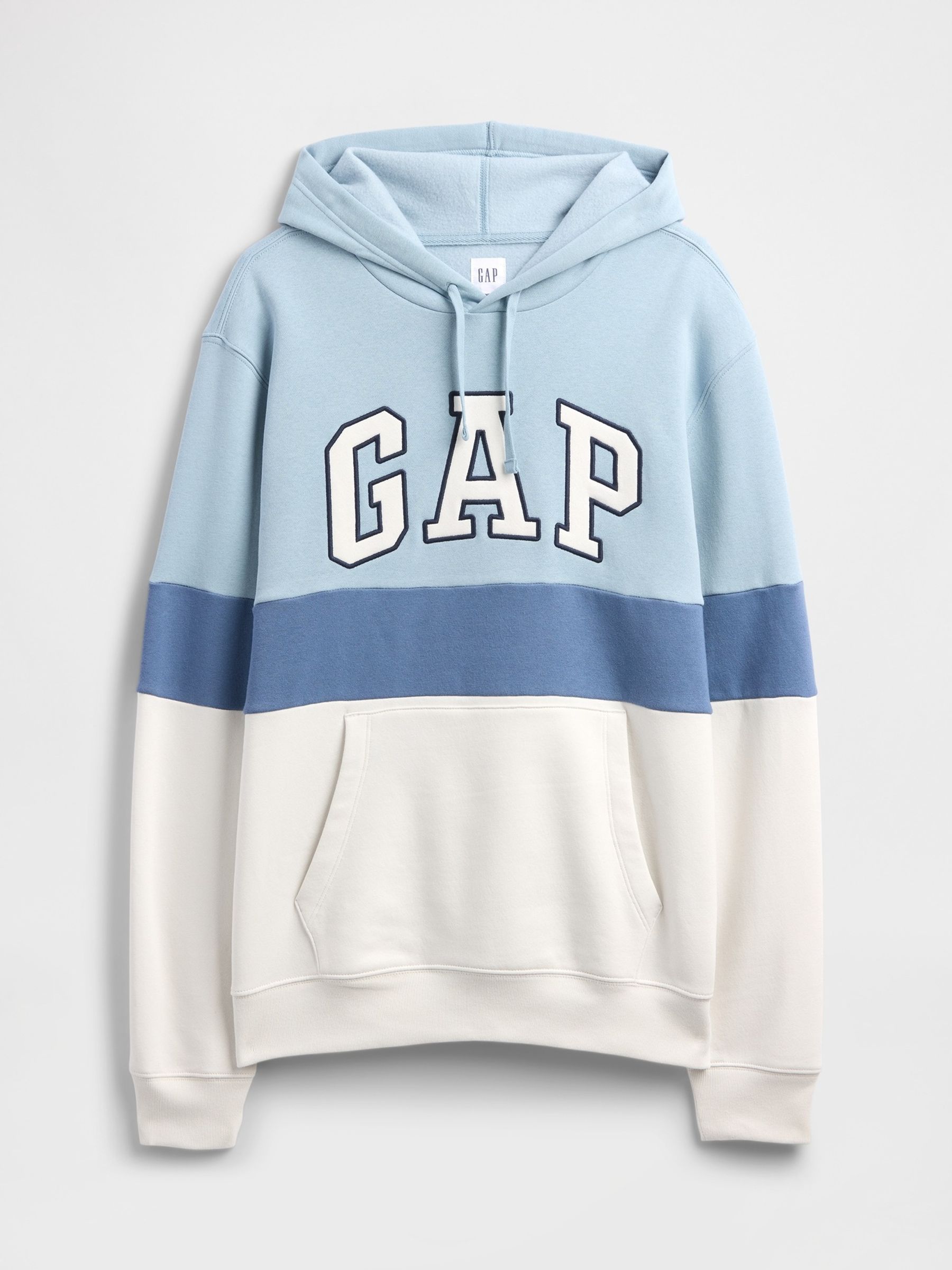 Blue Relaxed  Logo Colourblock Hoodie - Image 4 of 6