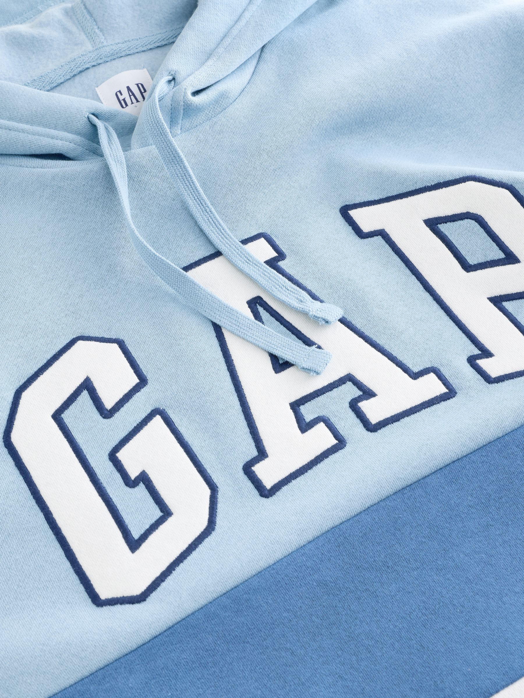 Blue Relaxed  Logo Colourblock Hoodie - Image 5 of 6