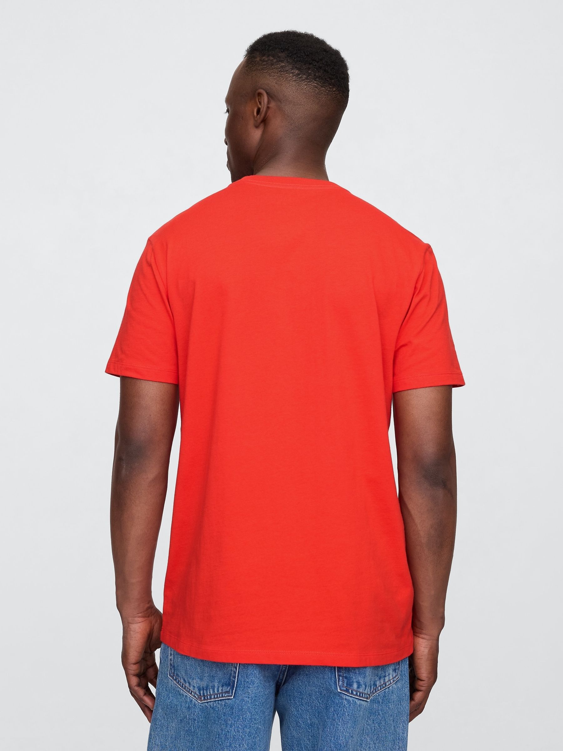 Red Short Sleeve Everyday 100% Cotton Crew Neck T-Shirt - Image 2 of 5