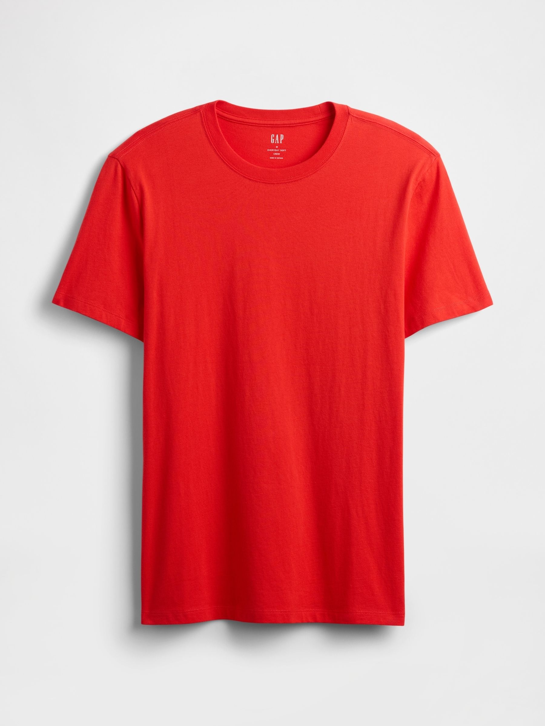 Red Short Sleeve Everyday 100% Cotton Crew Neck T-Shirt - Image 4 of 5
