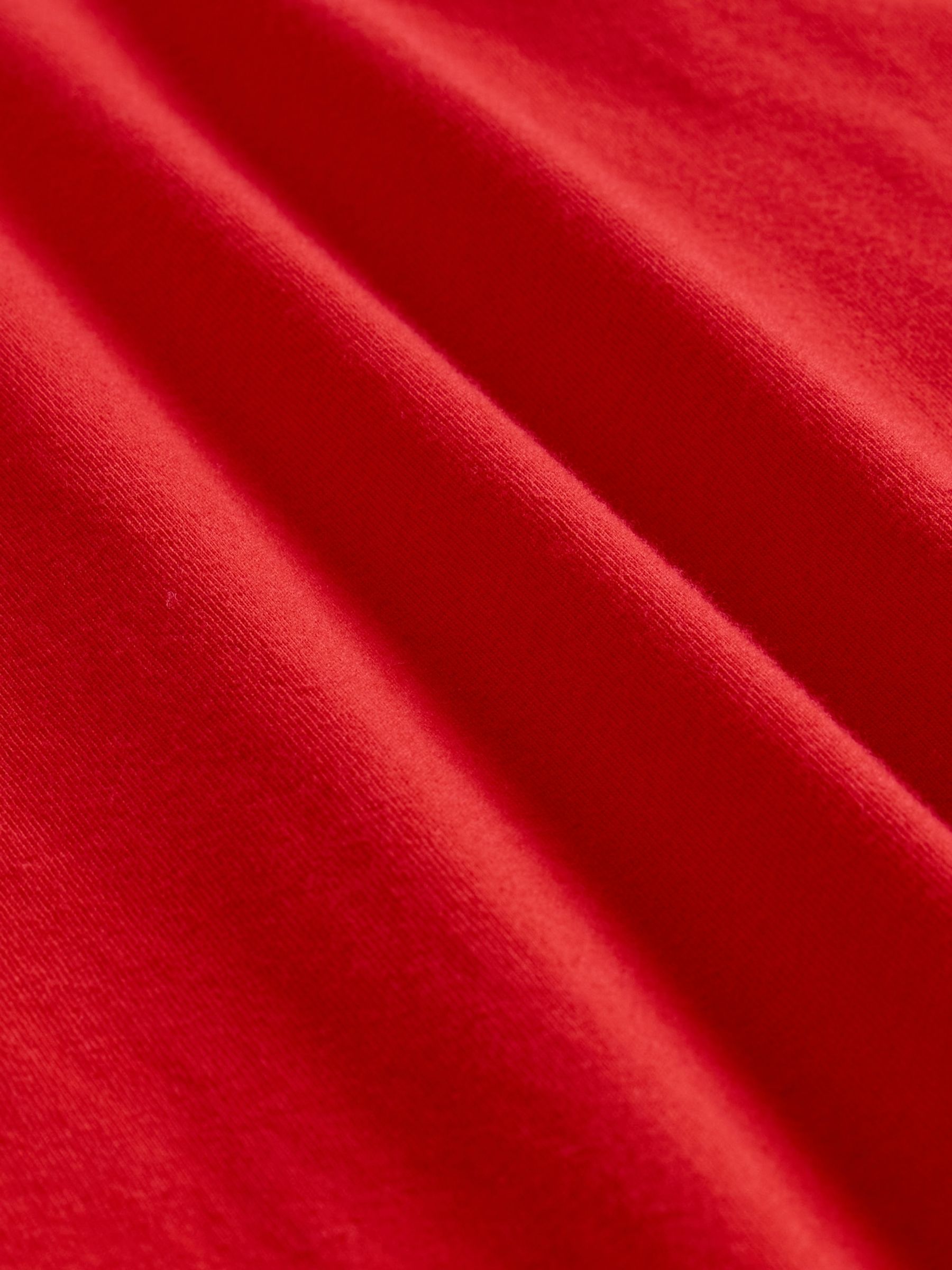 Red Short Sleeve Everyday 100% Cotton Crew Neck T-Shirt - Image 5 of 5