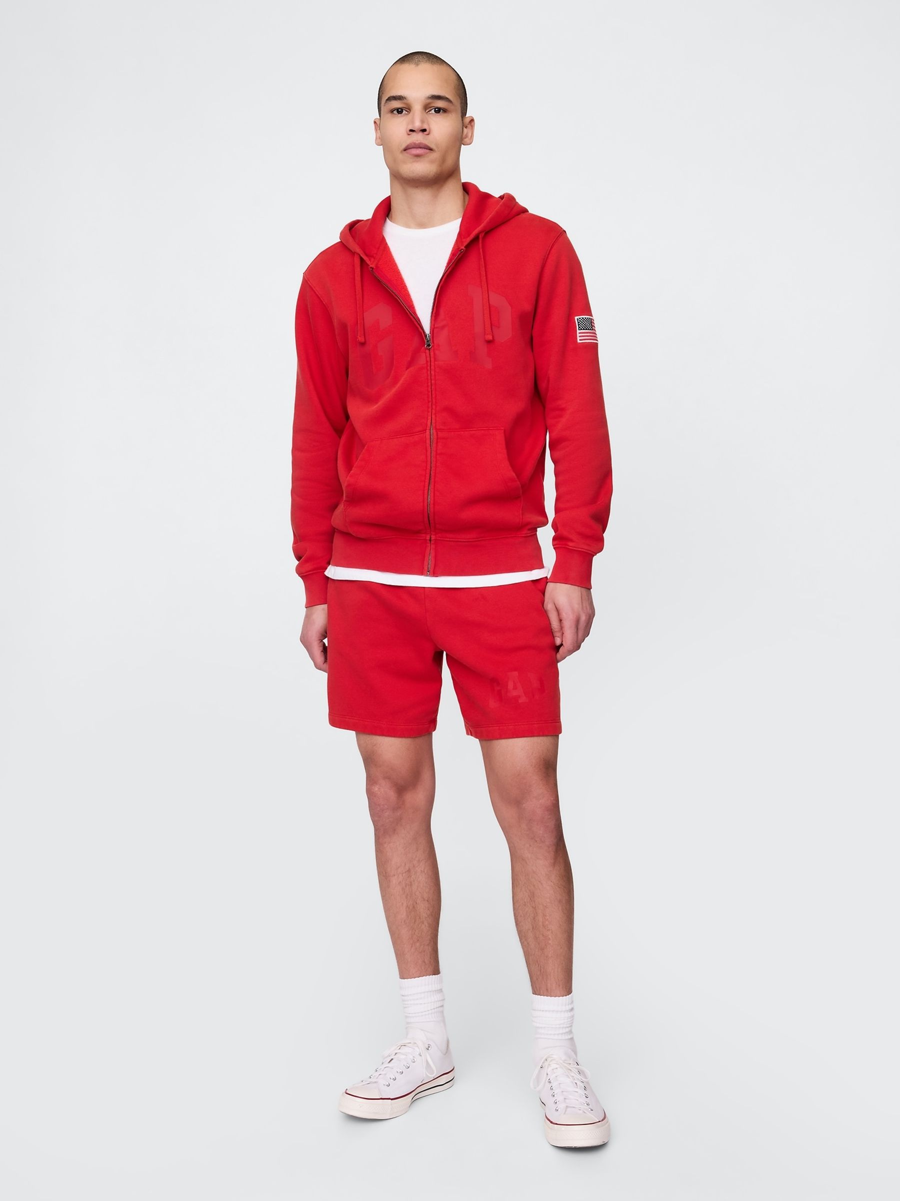 Red VintageSoft Logo Sweat Shorts - Image 3 of 5