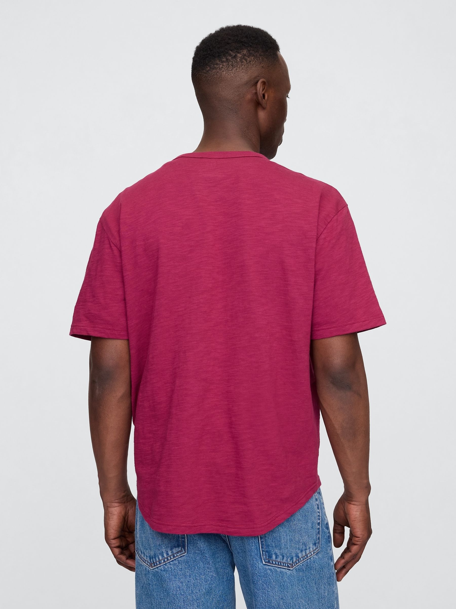Pink Short Sleeve Henley T-Shirt - Image 2 of 5