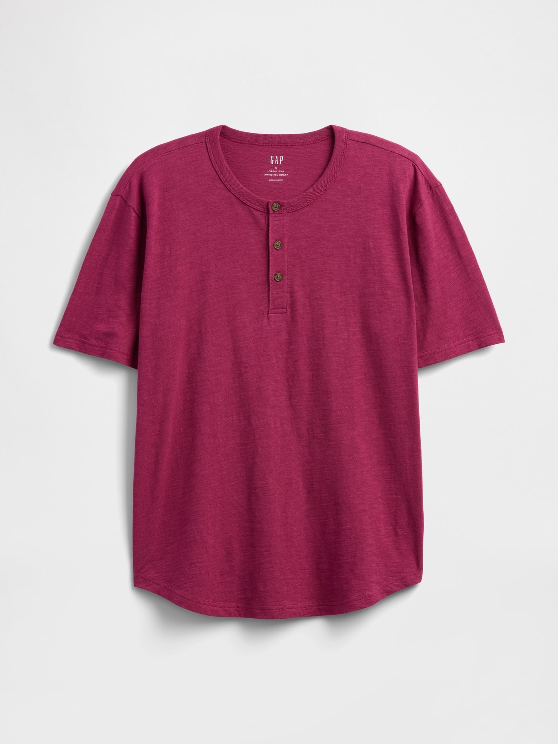 Pink Short Sleeve Henley T-Shirt - Image 4 of 5