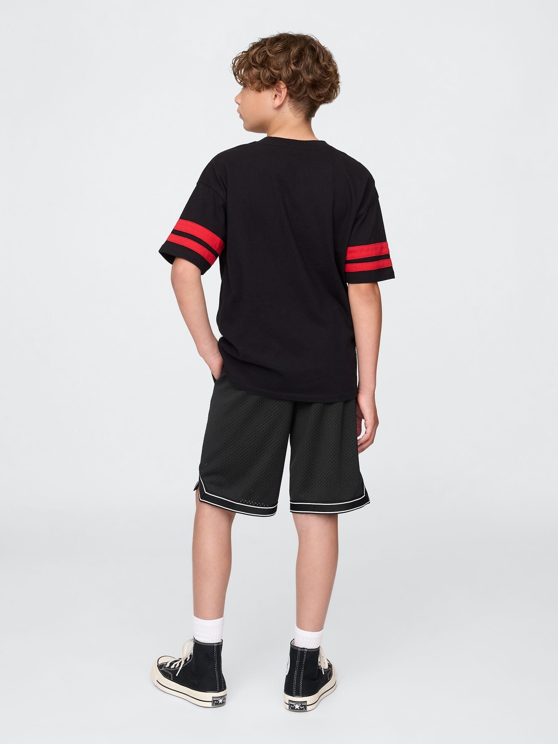 Black 8.5" Mesh Pull On Shorts (4-13yrs) - Image 2 of 5