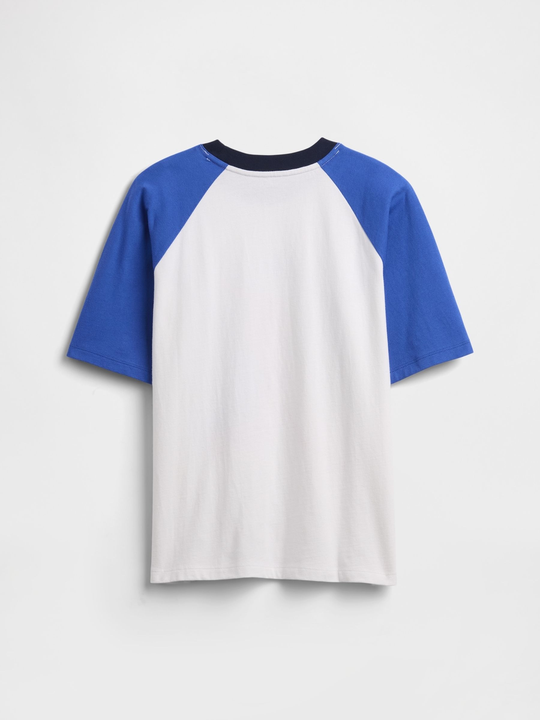 White/Blue Varsity Crew Neck Short Sleeve T-Shirt (4-13yrs) - Image 2 of 2