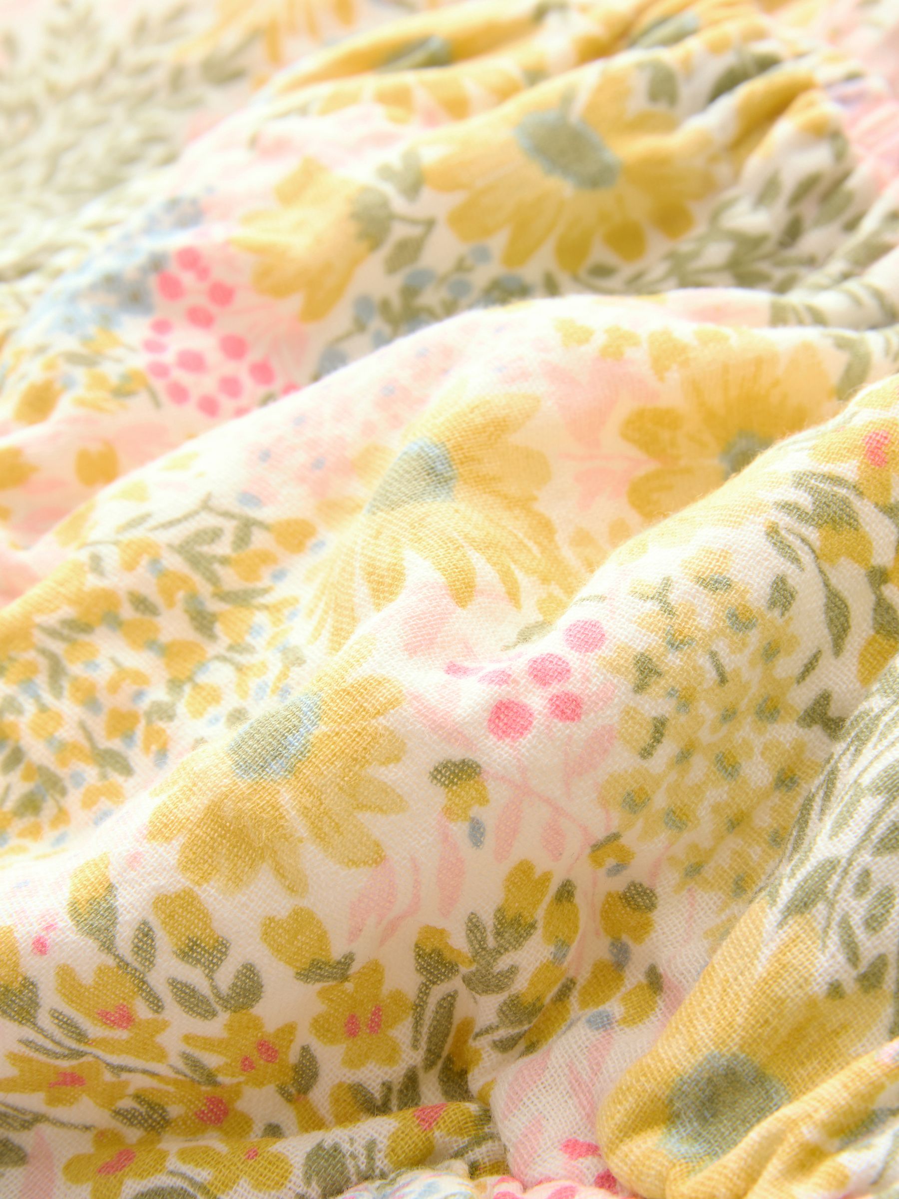 Yellow Floral Ruffle Square Neck Outfit Set (Newborn-24mths) - Image 4 of 6