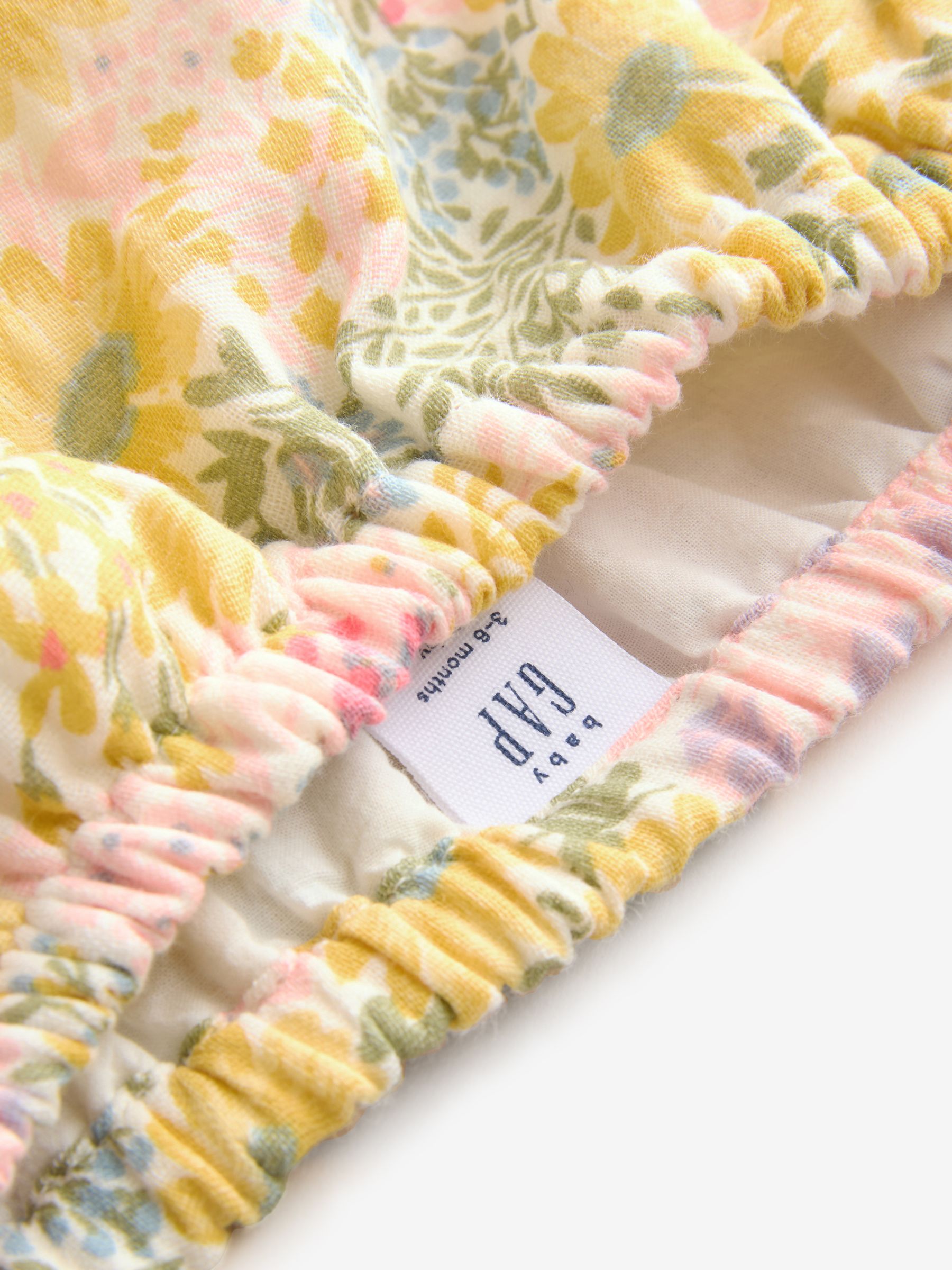 Yellow Floral Ruffle Square Neck Outfit Set (Newborn-24mths) - Image 5 of 6