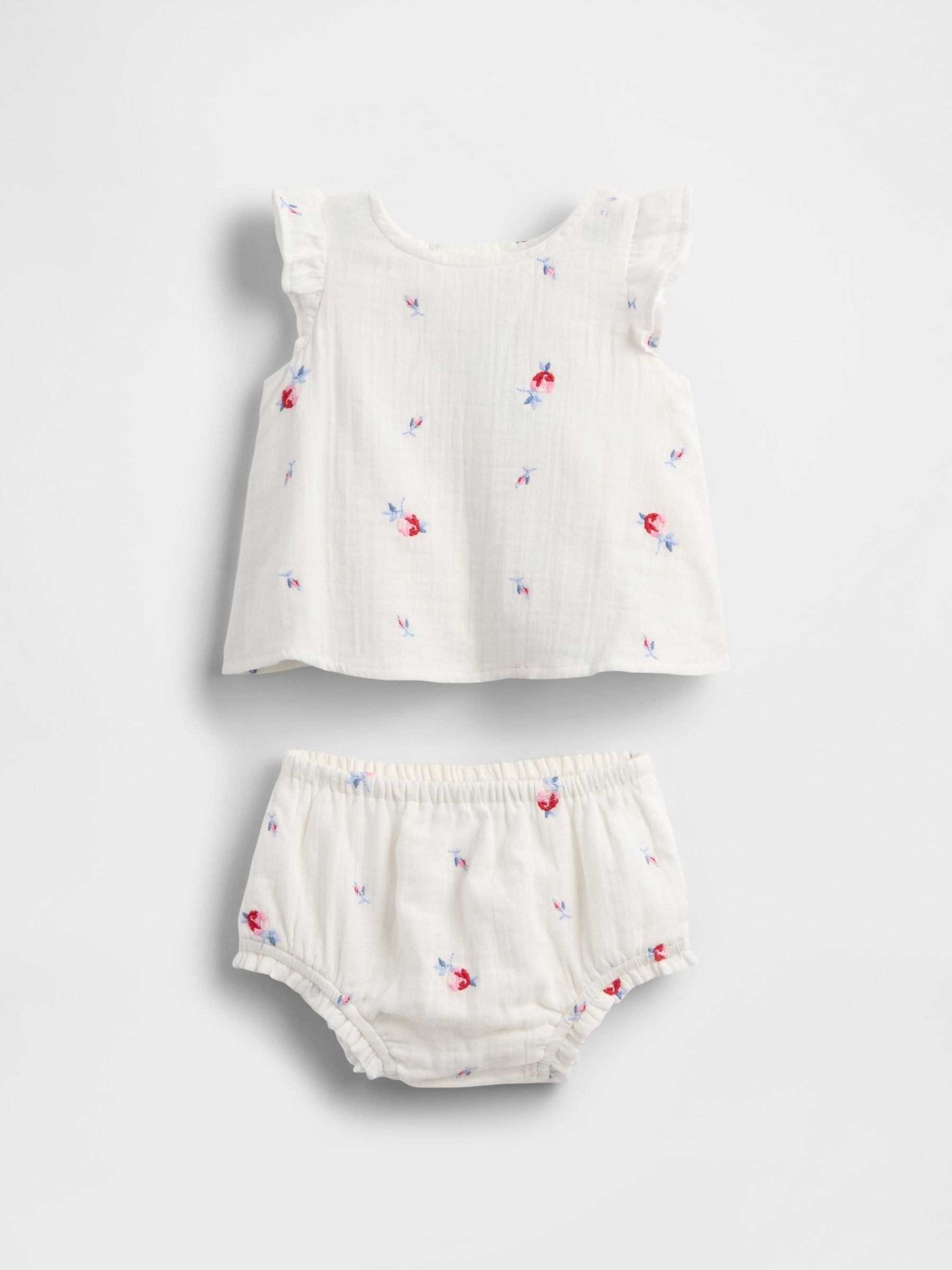 White Crinkle Gauze Outfit Set (Newborn-24mths) - Image 2 of 3