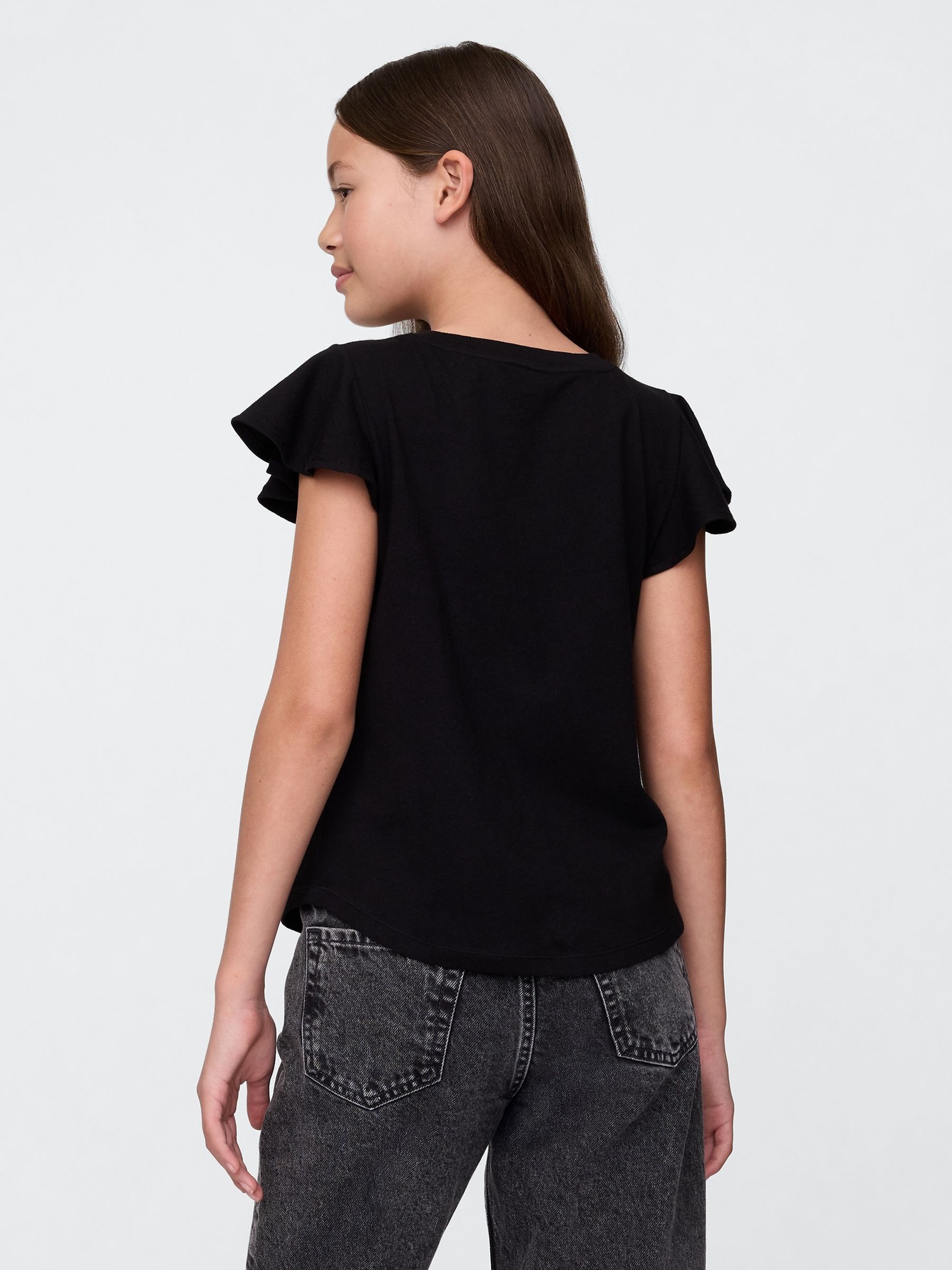 Black Logo Flippy-Sequin Graphic T-Shirt (4-13yrs) - Image 1 of 4
